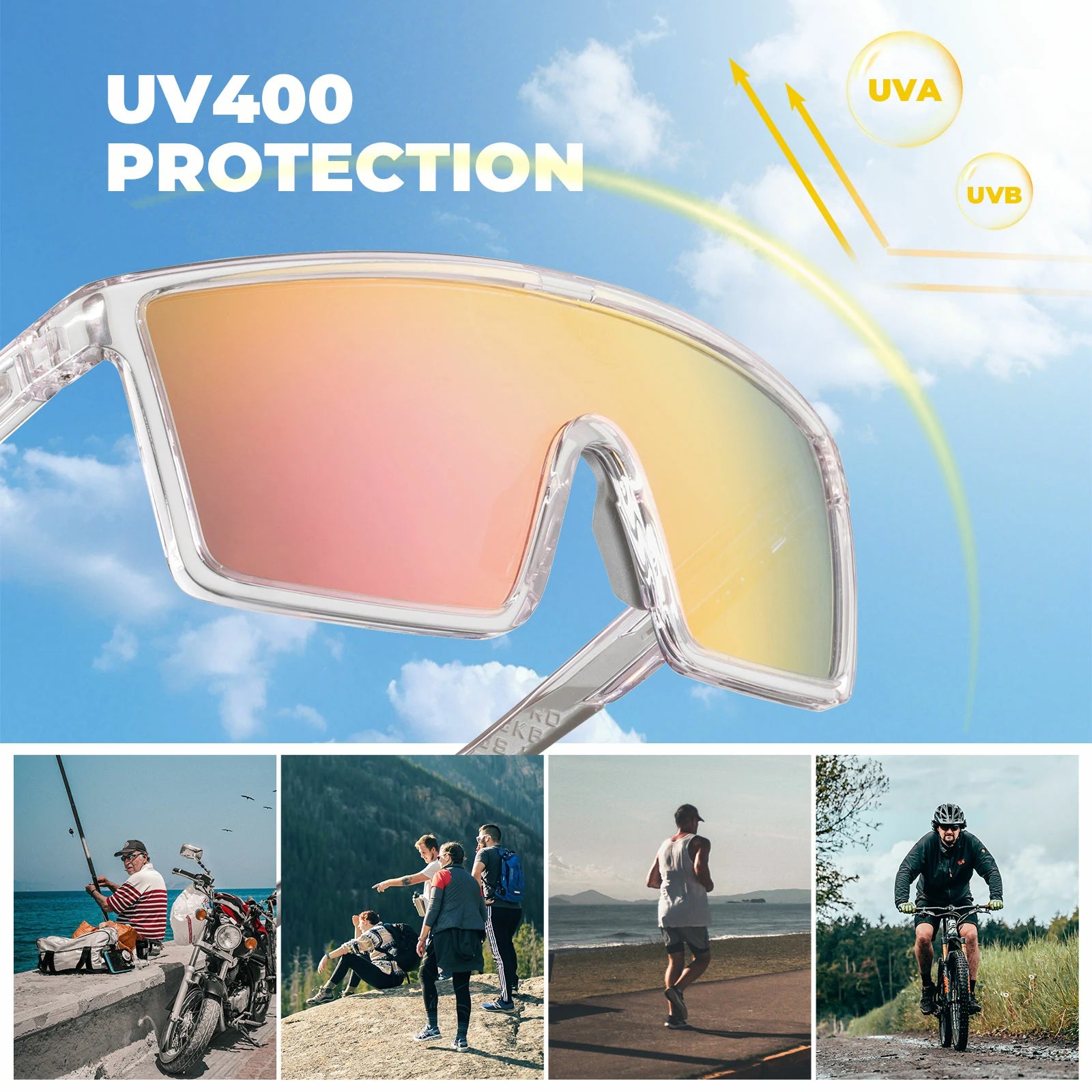 ROCKBROS cycling sunglasses photochromic polarized uv400
#Type_Polarized Lenses-Clear