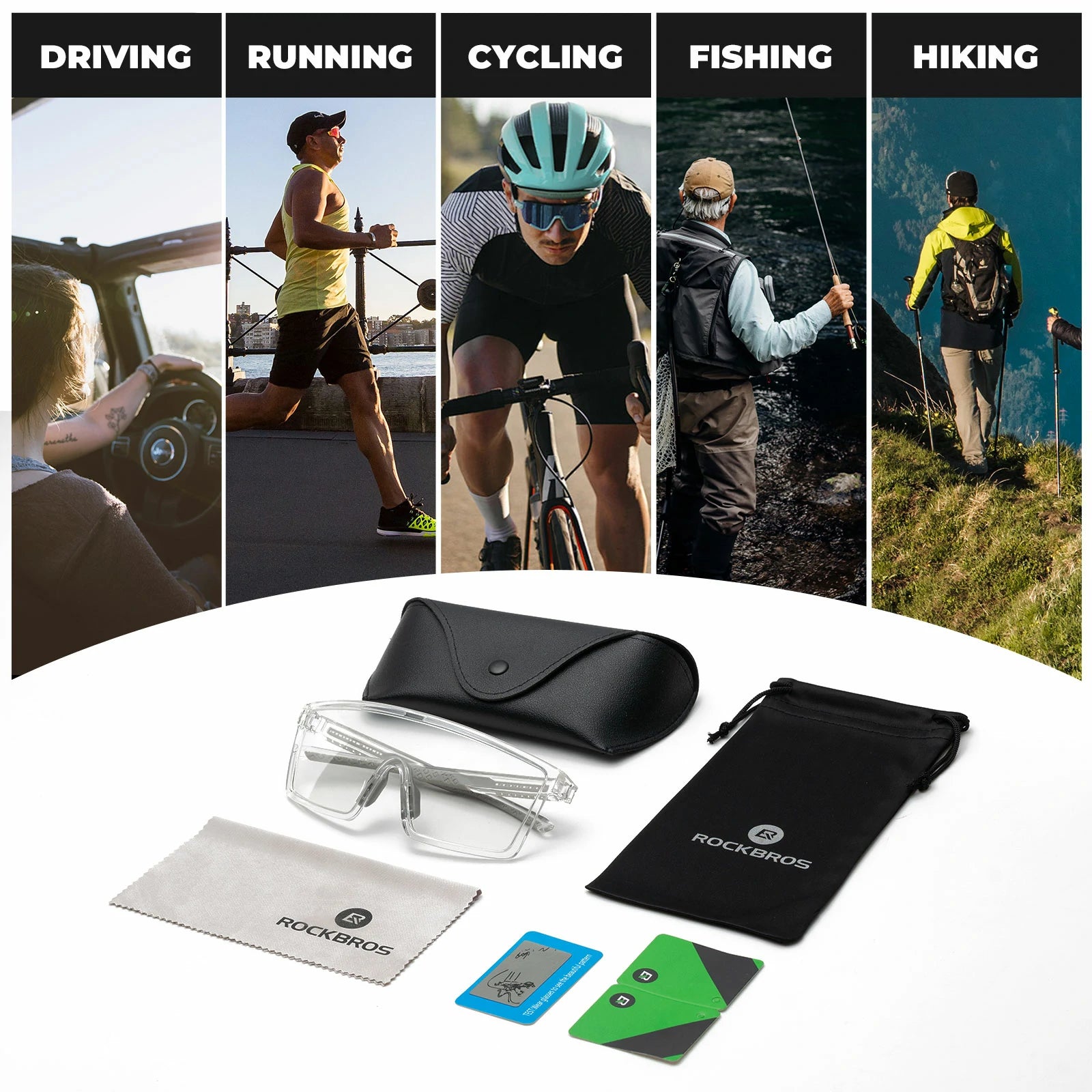 ROCKBROS cycling sunglasses photochromic polarized uv400
#Type_Photochromic Lenses-Clear