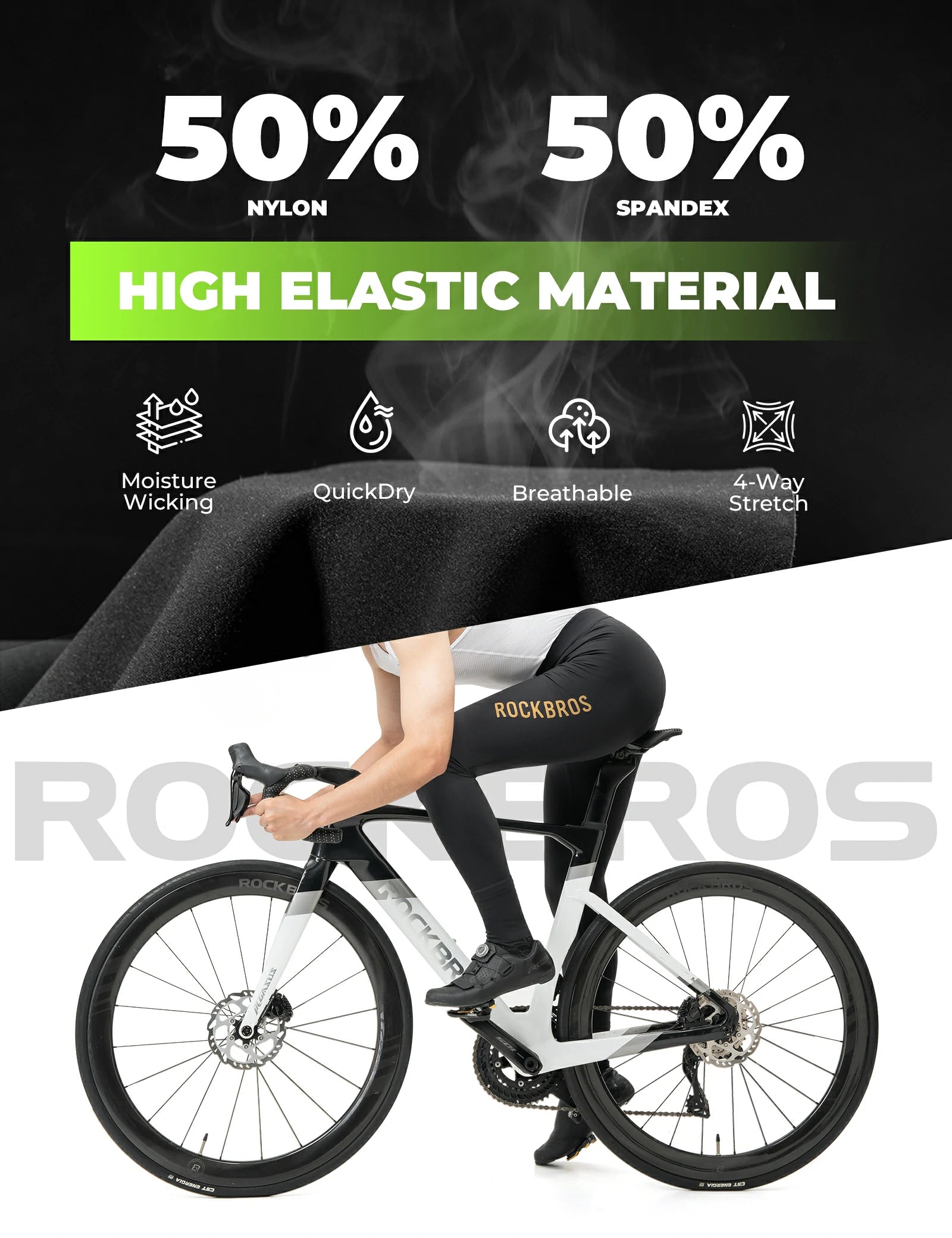 ROCKBROS cycling tights breathable dolomiti padded