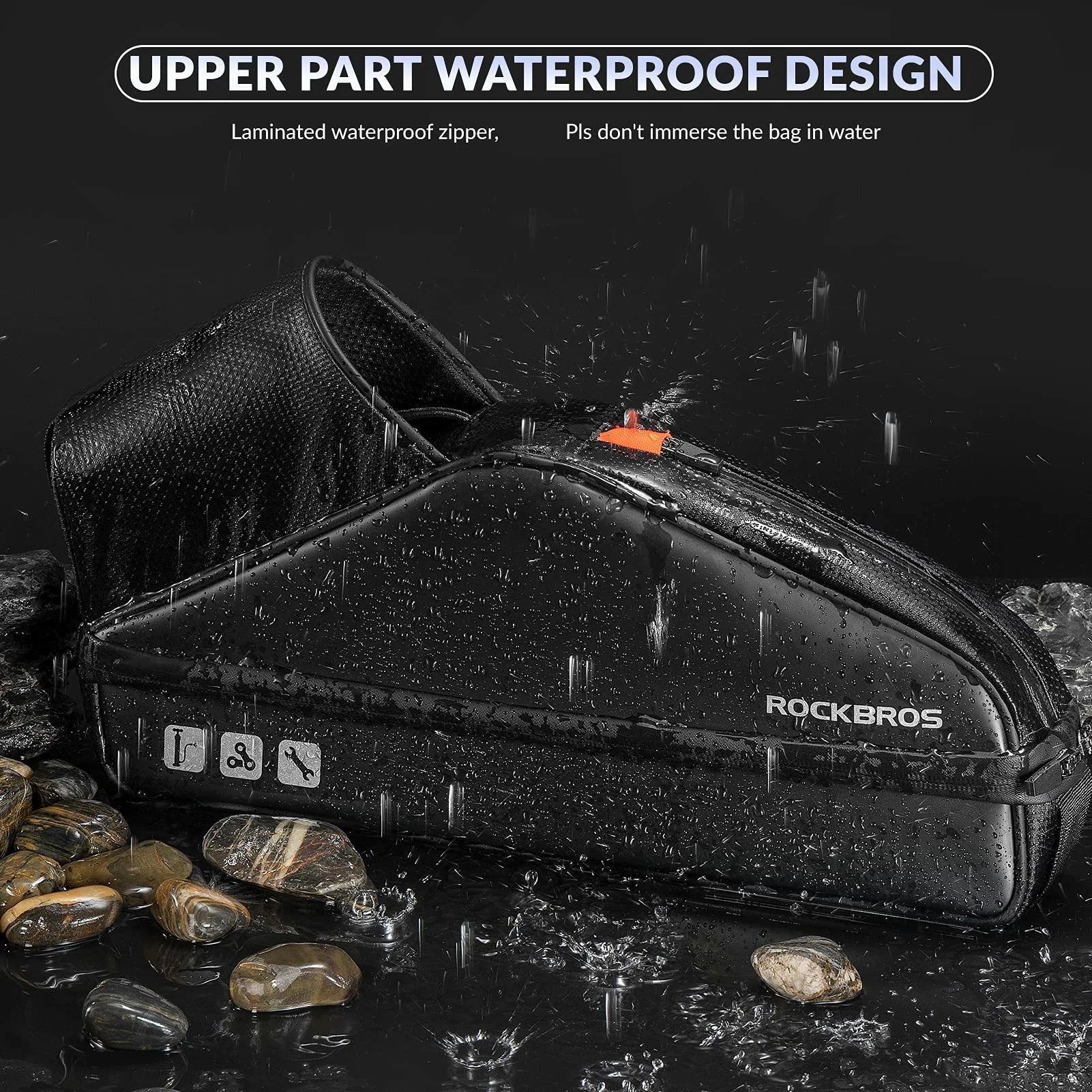 Cycling top tube bag with dual compartments for efficient storage