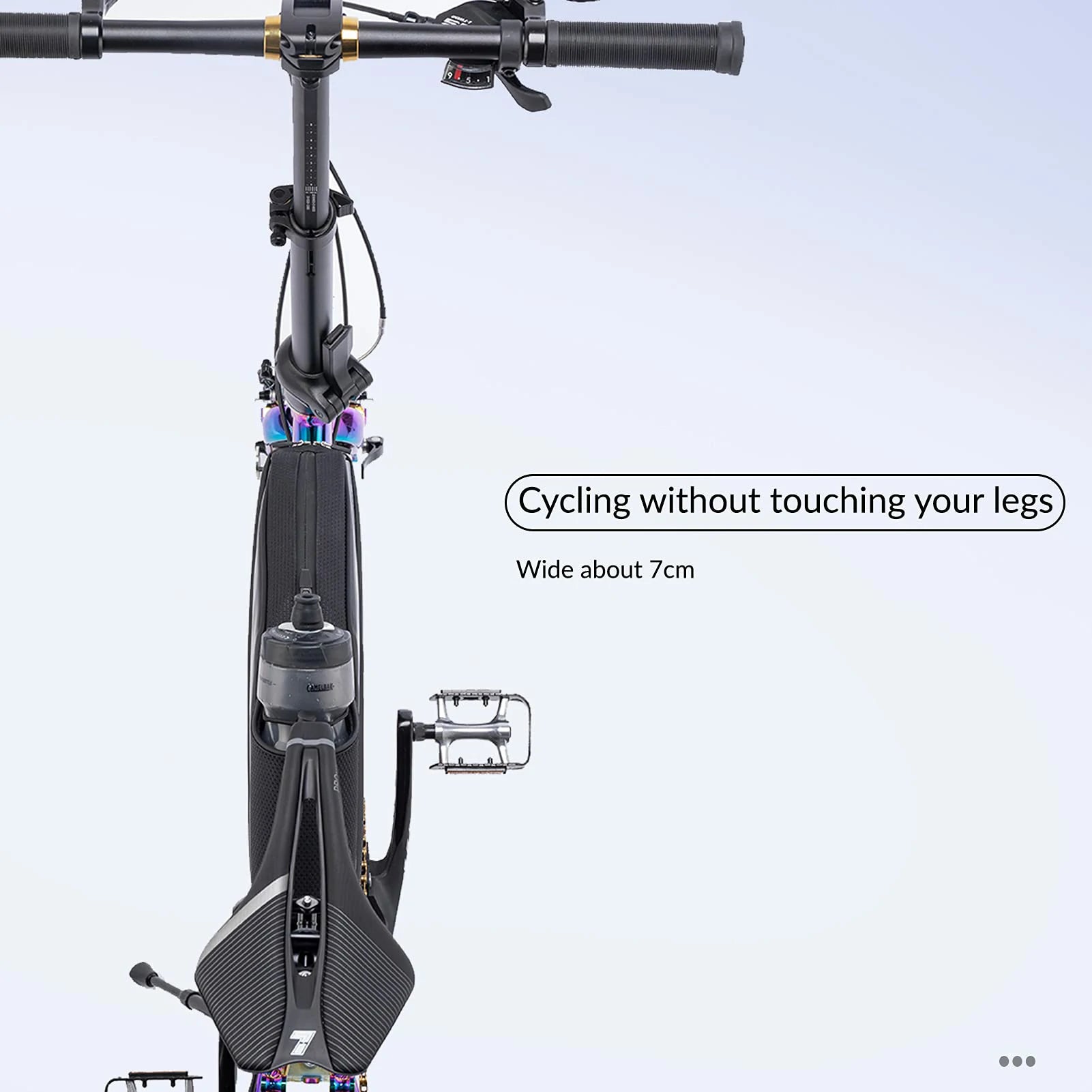 Cycling top tube bag with dual compartments for efficient storage