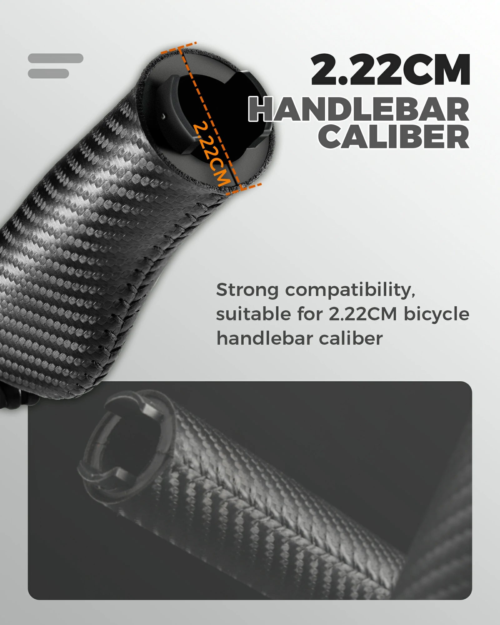 Classic cycling handlebar grips PU leather non-slip 22.2mm lock-on