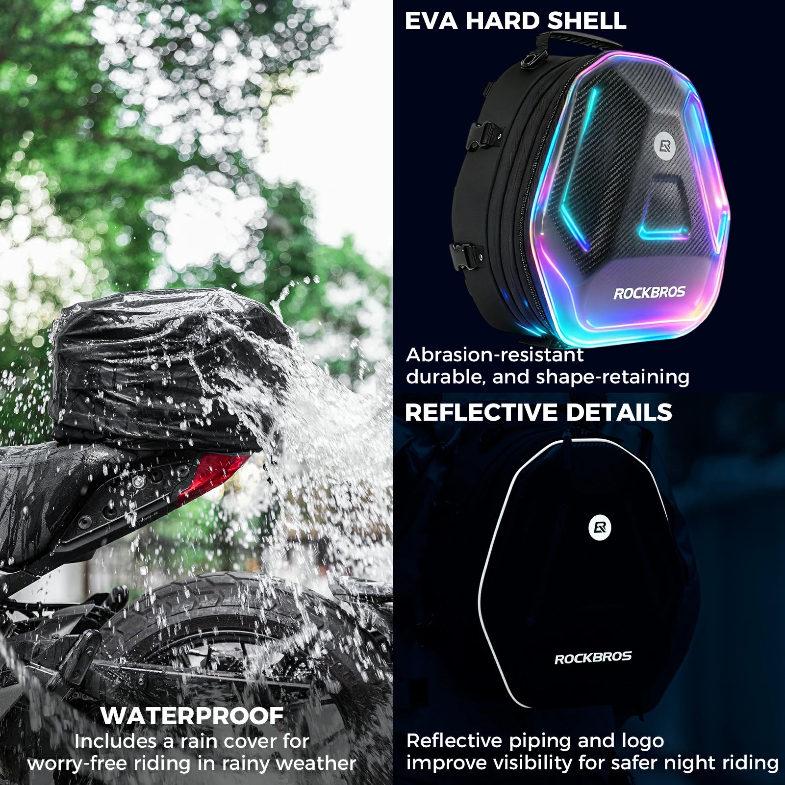 Expandable Waterproof Motorcycle Tail Bag 20-35L