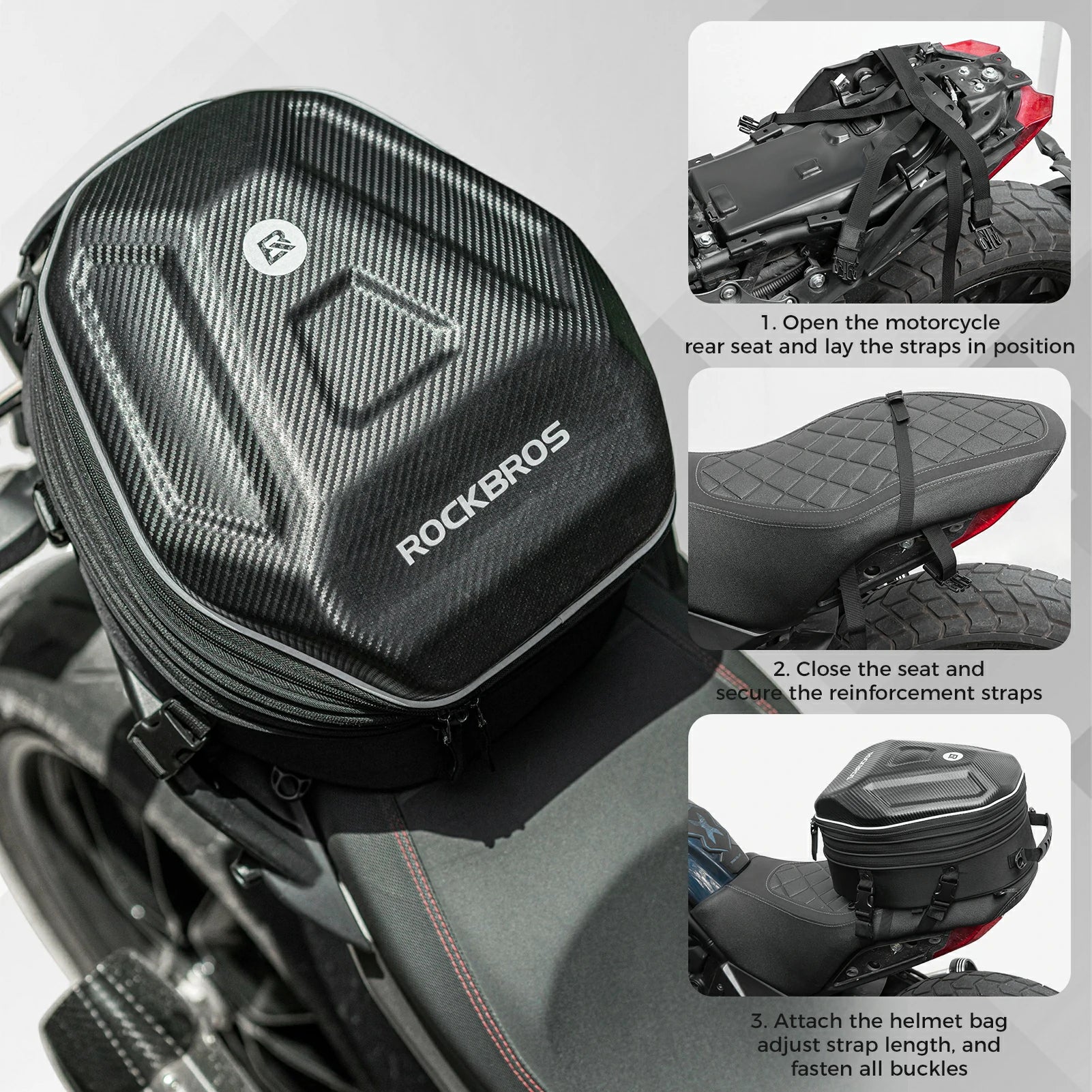 Expandable Waterproof Motorcycle Tail Bag 20-35L