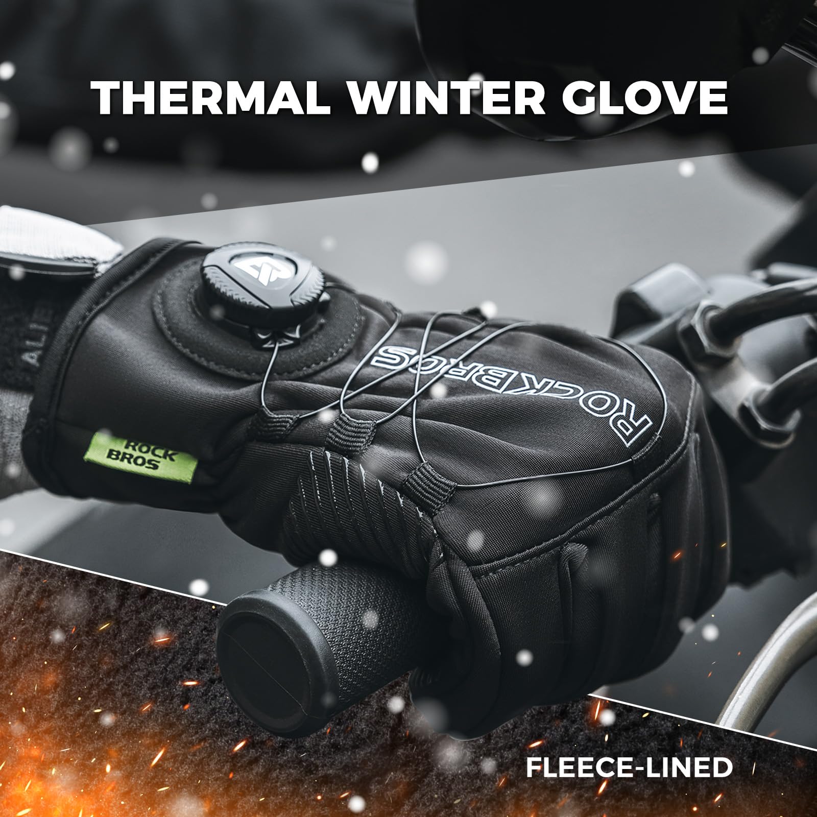 Thermal cycling gloves detail view#Color_Black