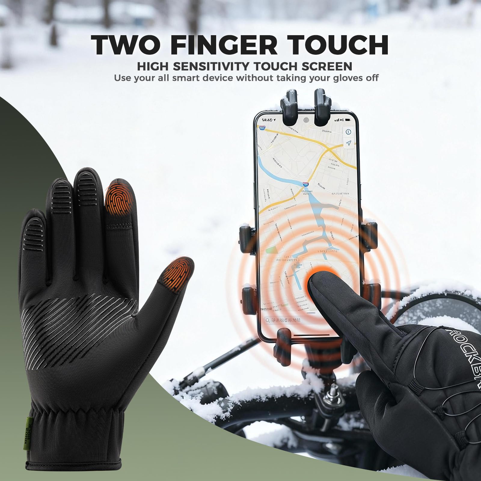Thermal cycling gloves detail view#Color_Black
