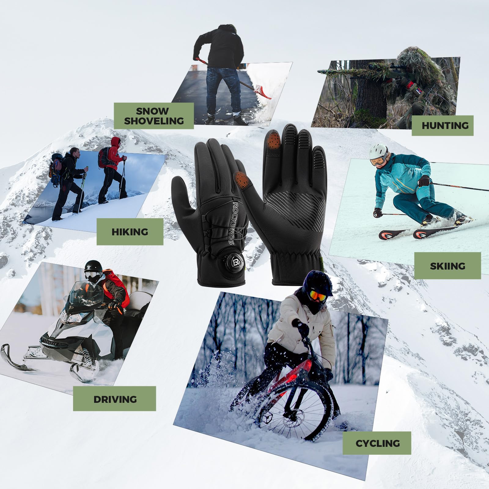 Thermal cycling gloves detail view#Color_Black