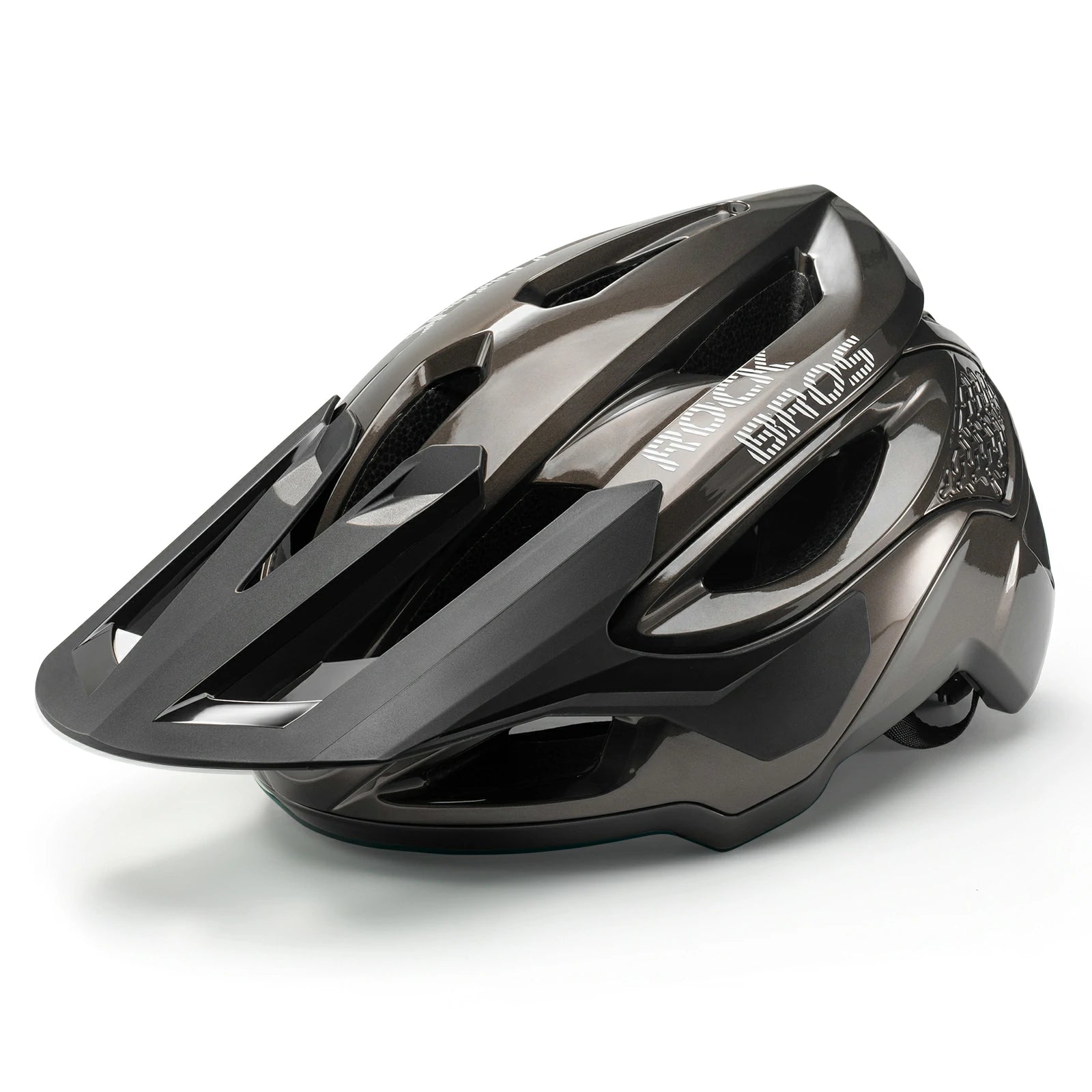 full coverage mountain bike helmet with adjustable visor for trail and downhill riding#Color_Titanium