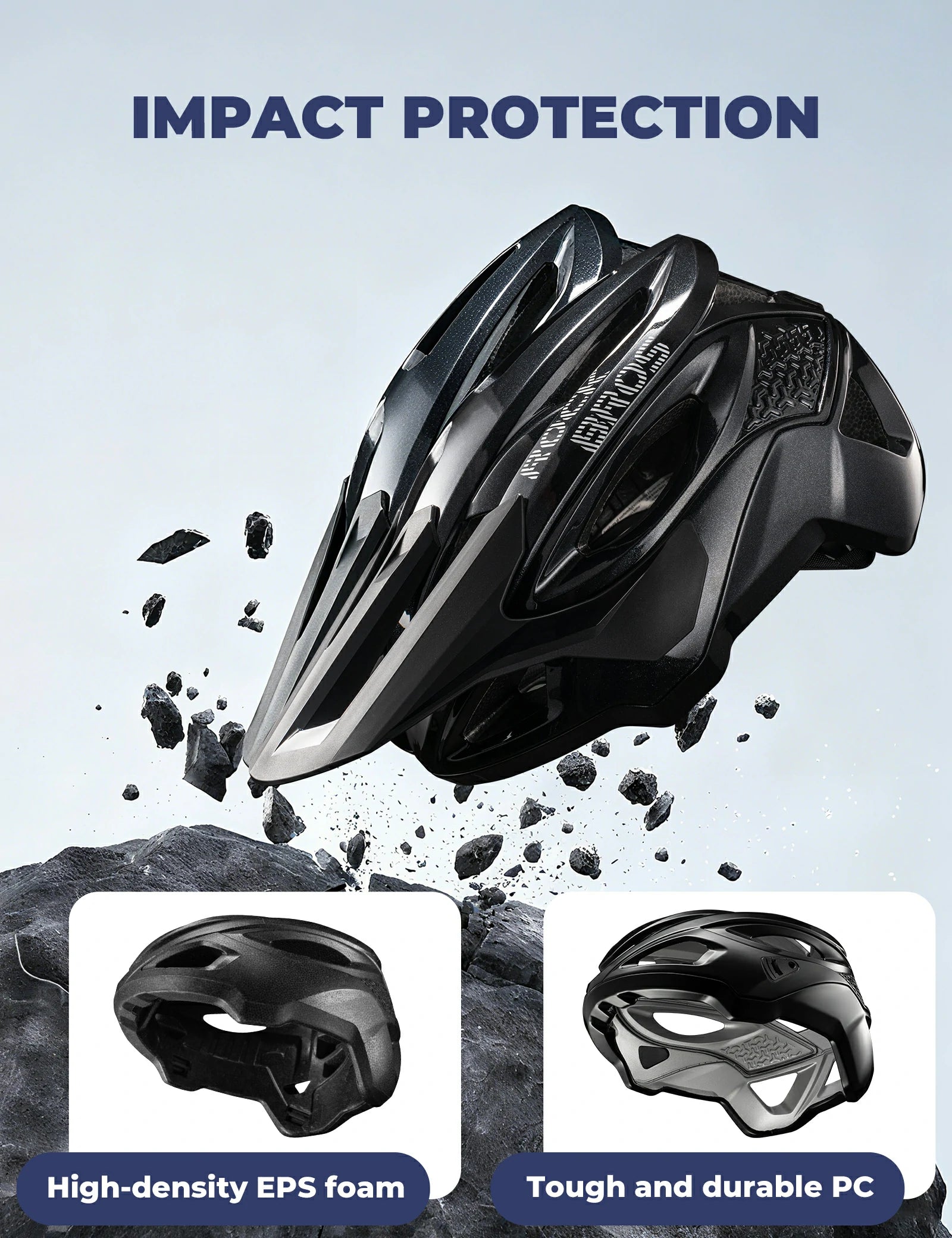 full coverage mountain bike helmet with adjustable visor for trail and downhill riding