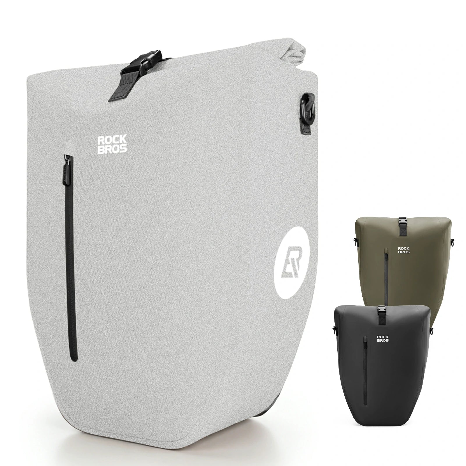 Fully waterproof bike pannier bag 20L in black#Color_Full-Reflective