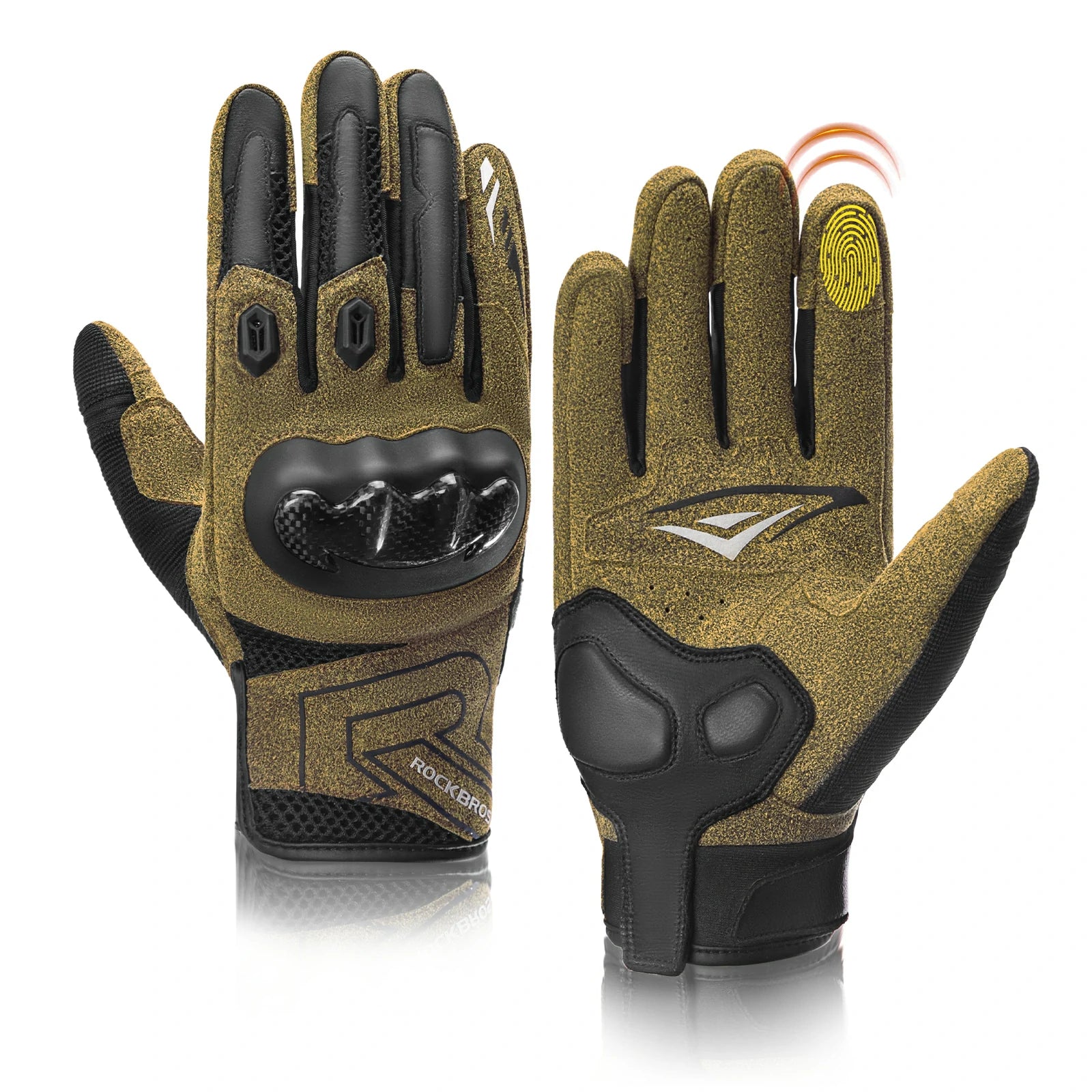 Touchscreen cycling gloves full finger design with gel padding