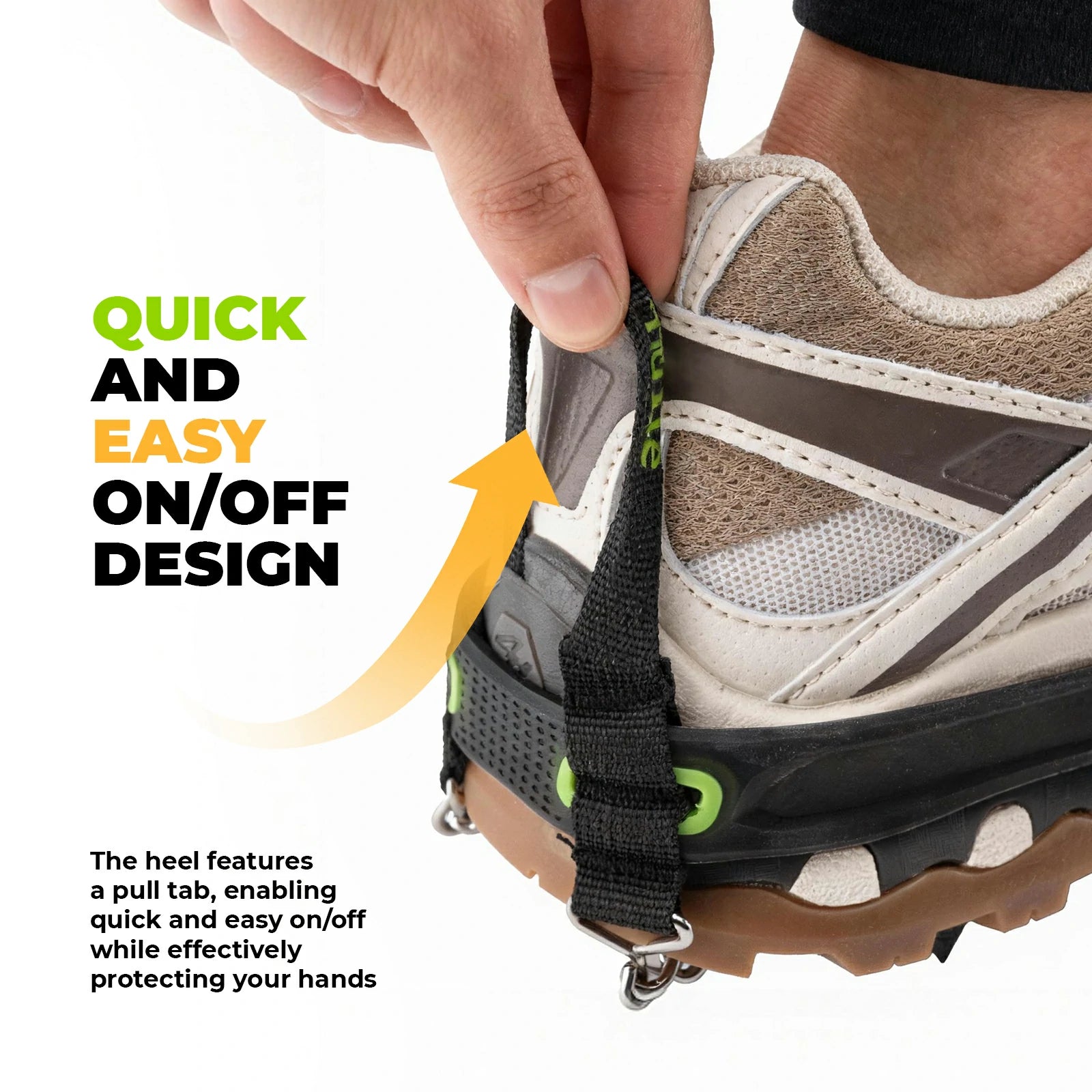 ice traction cleats with 22 stainless steel spikes for secure grip on snow and ice