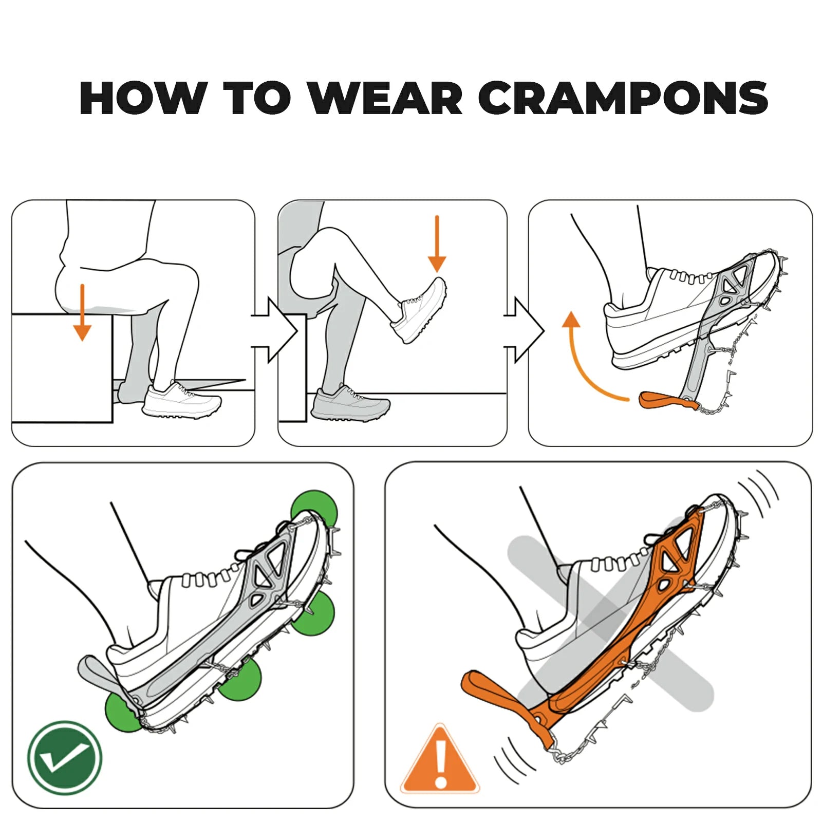 ice traction cleats with 22 stainless steel spikes for secure grip on snow and ice