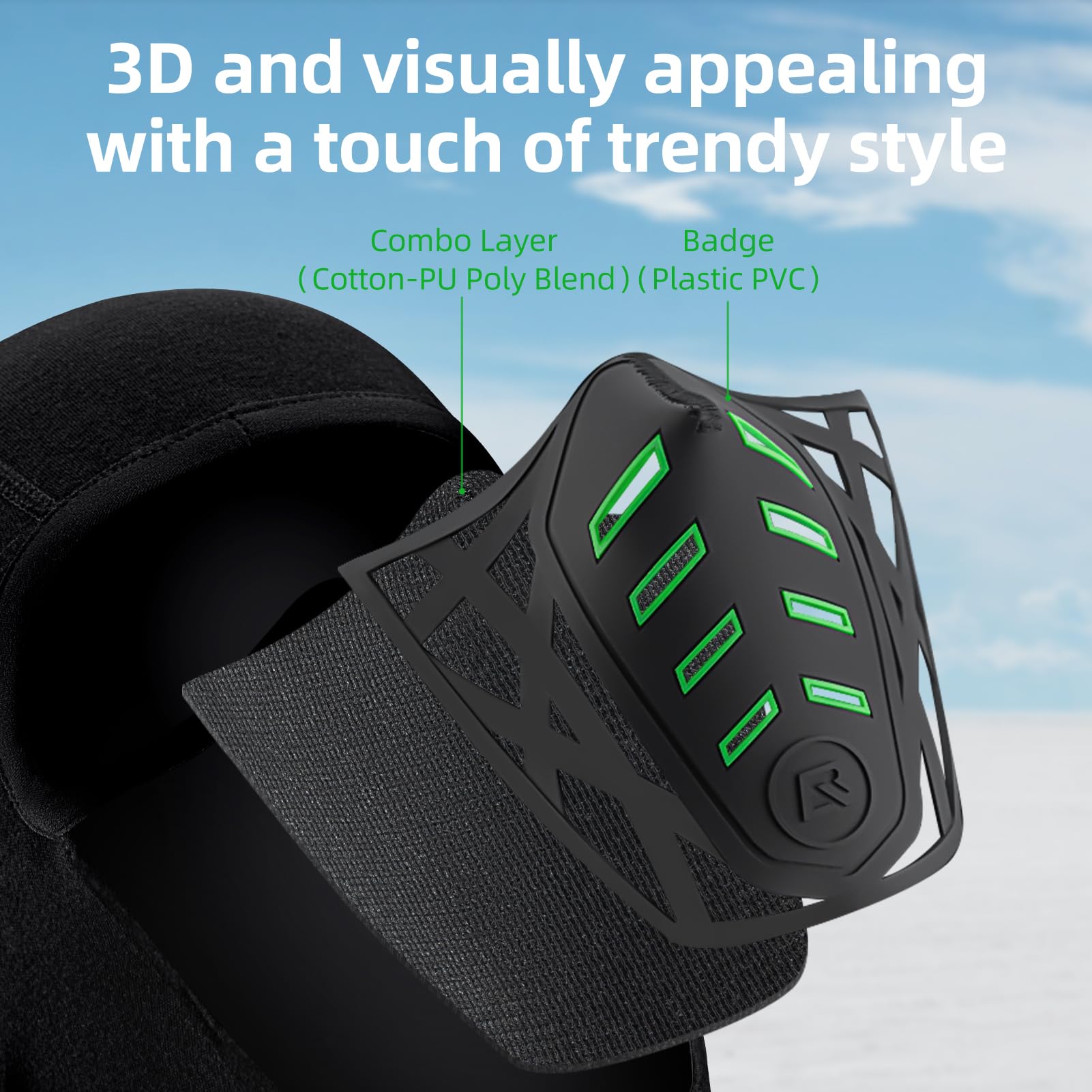 ROCKBROS Balaclava Ski Mask Thermal Windproof Balaclava Mask 3D Design - ROCKBROS