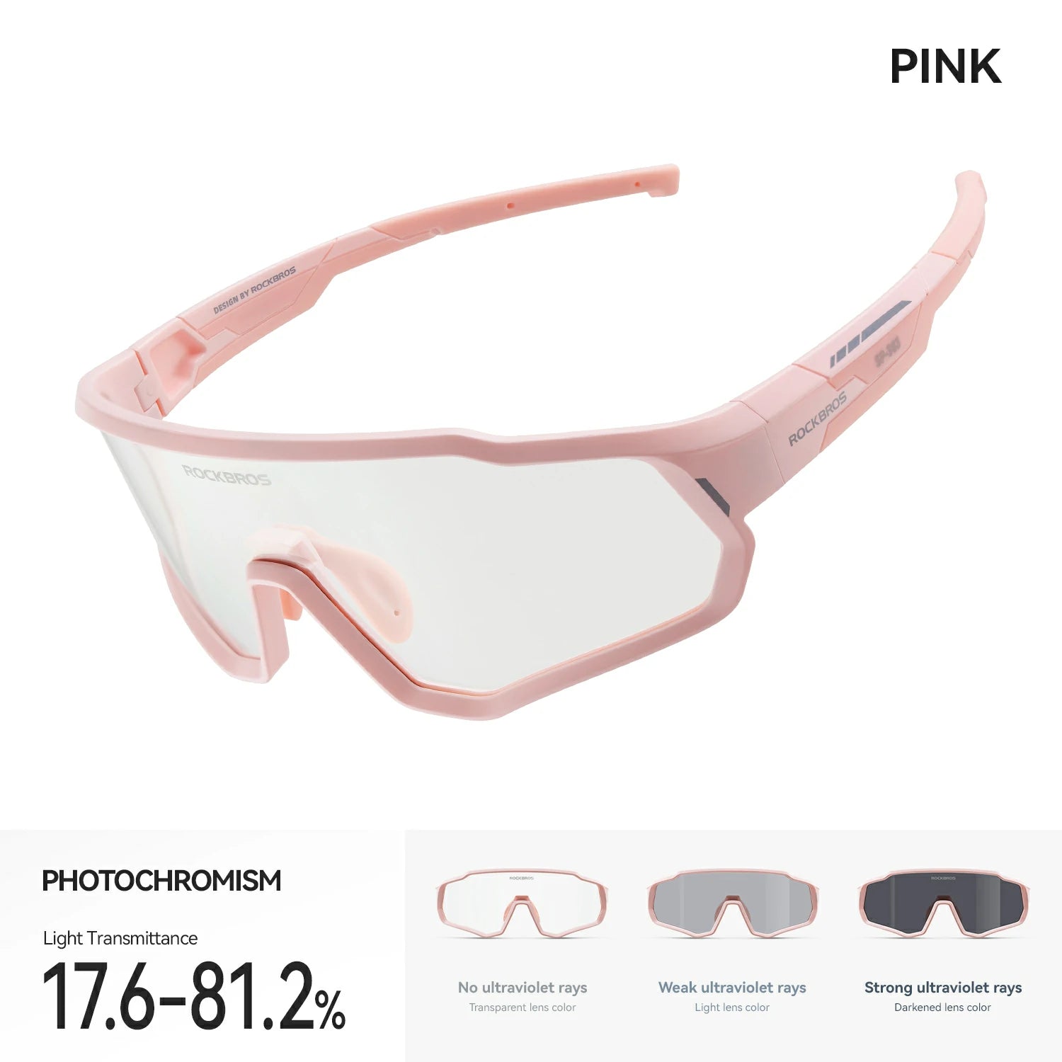 Kids Cycling Sunglasses Polarised & Photochromic UV400 ProtectionKids Cycling Sunglasses Polarised & Photochromic UV400 Protection#Type_Photochromic-Pink