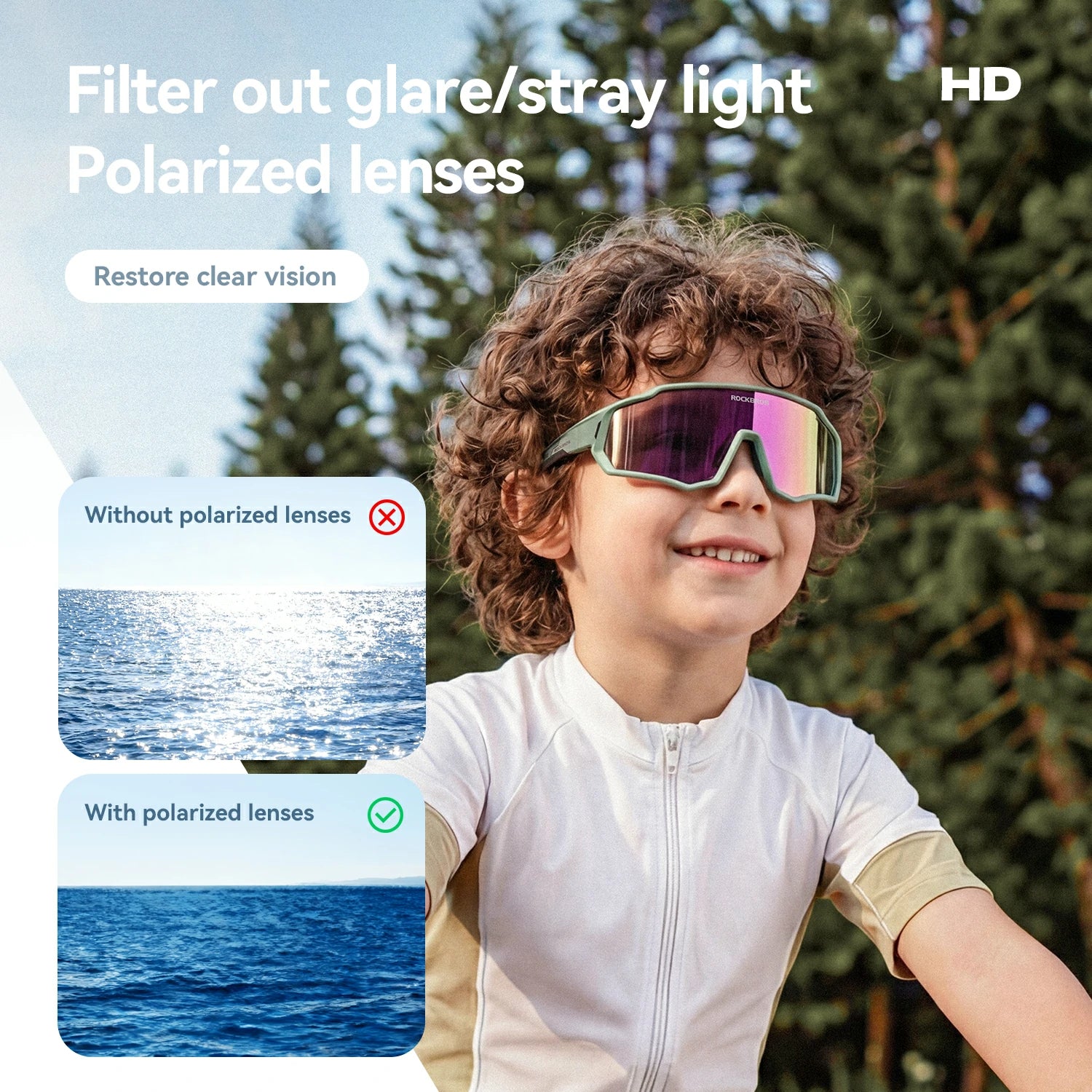 Kids Cycling Sunglasses Polarised & Photochromic UV400 Protection