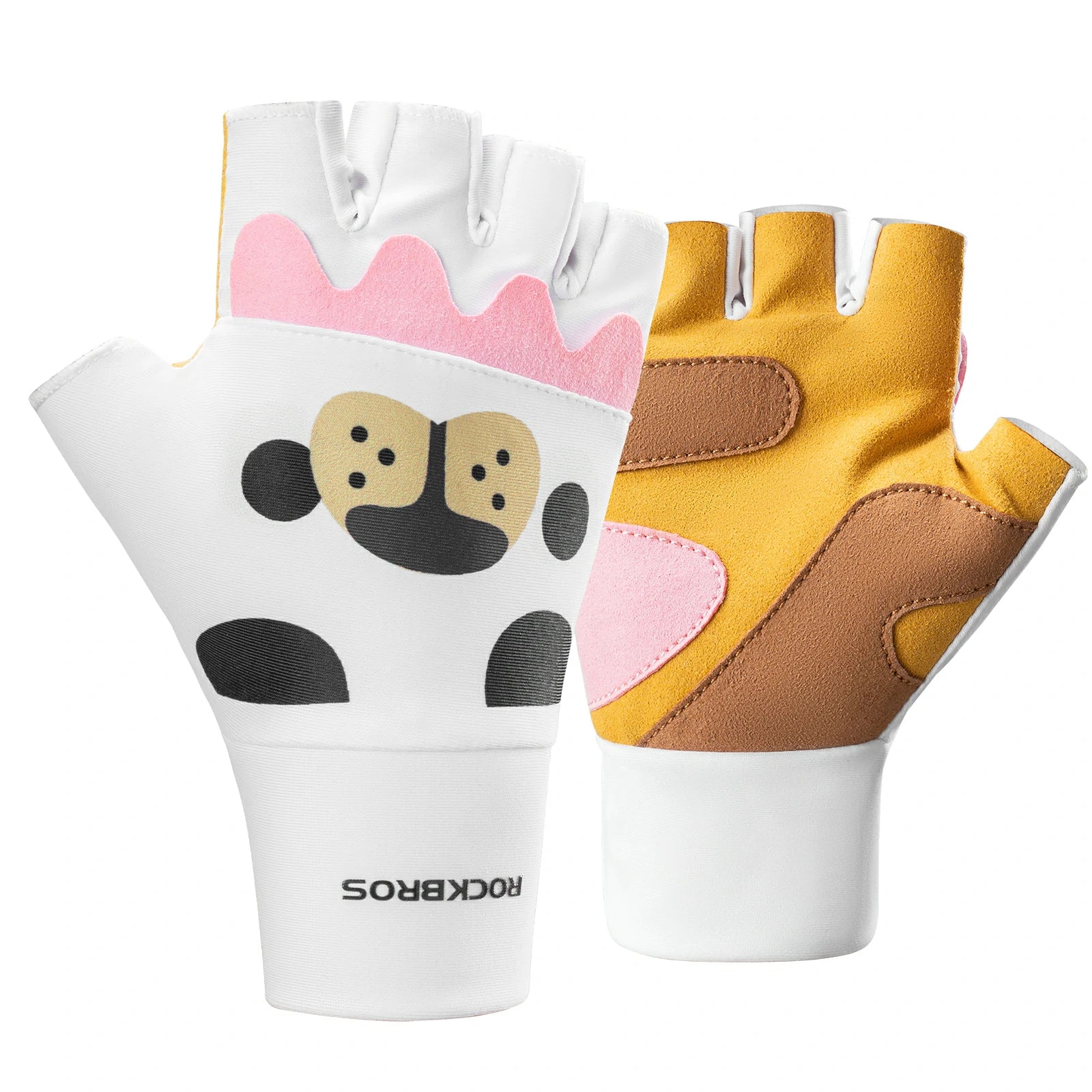Kids Lightweight Cycling Gloves with Palm Protection#Color_Brown
