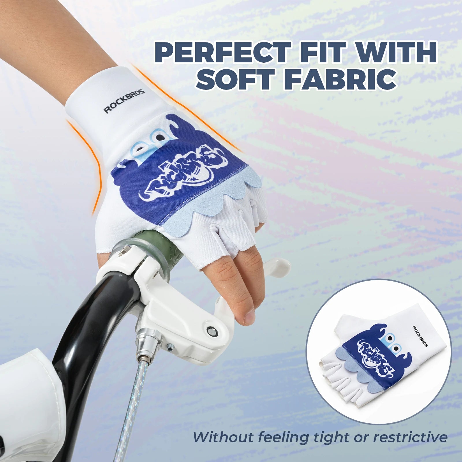 Kids Lightweight Cycling Gloves with Palm Protection#Color_Dark Blue