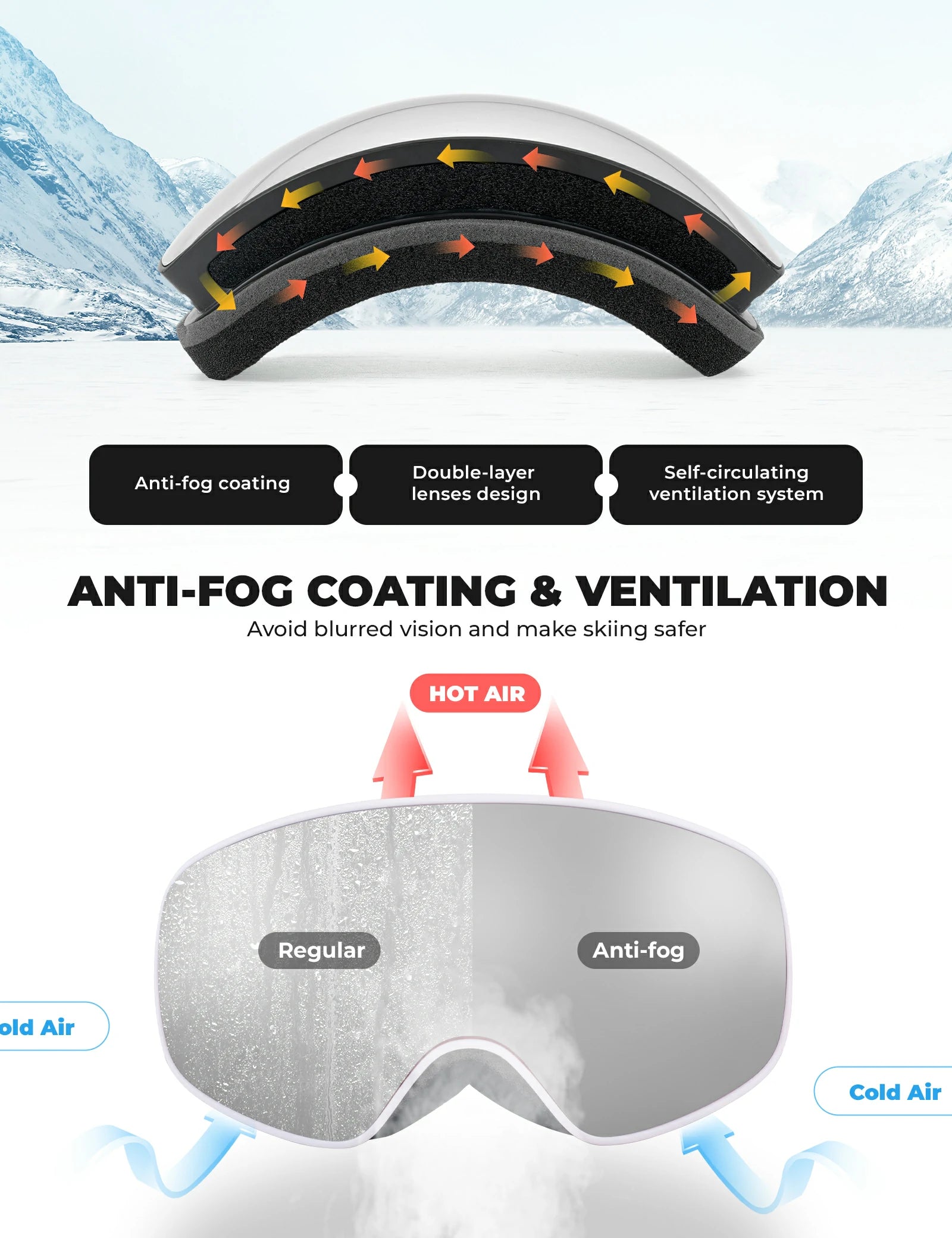 kids otg ski goggles with uv400 protection#Eyewear lens color_Grey