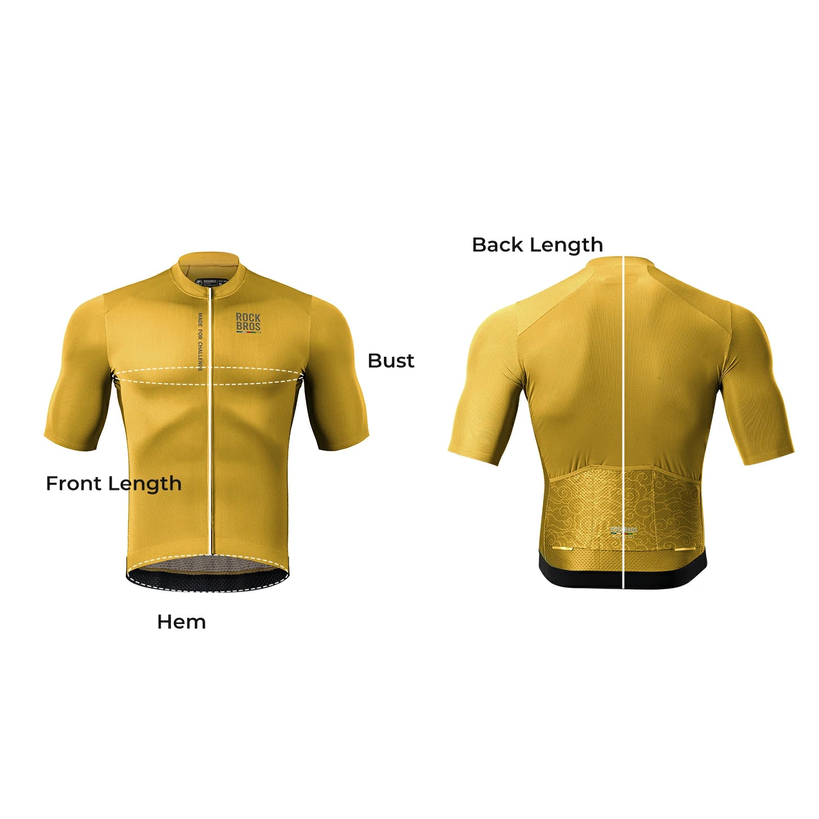Men’s Lightweight Cycling Jersey with Rear Pockets & YKK Zip#Color_yellow