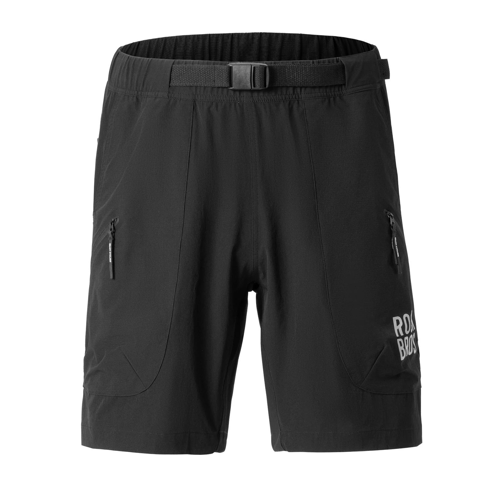 Lightweight Sports Shorts with Magnetic Waist & Secure Pockets#color_Black