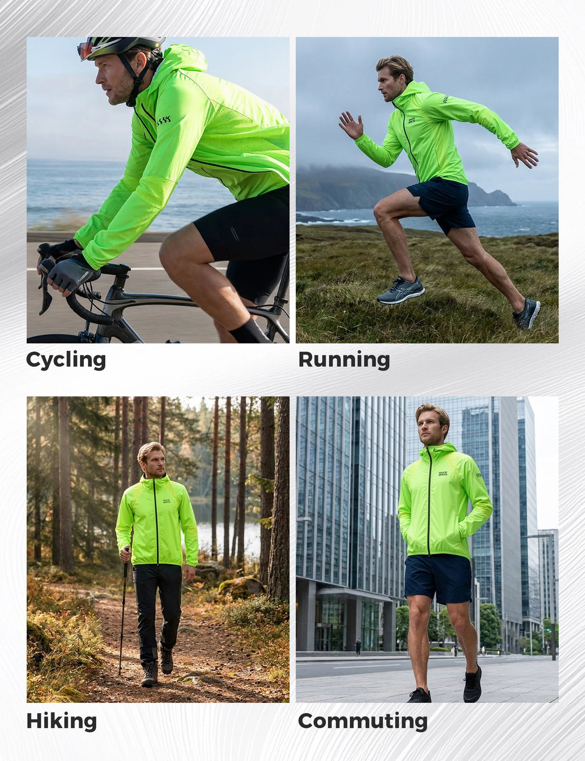 Lightweight waterproof cycling jacket detail