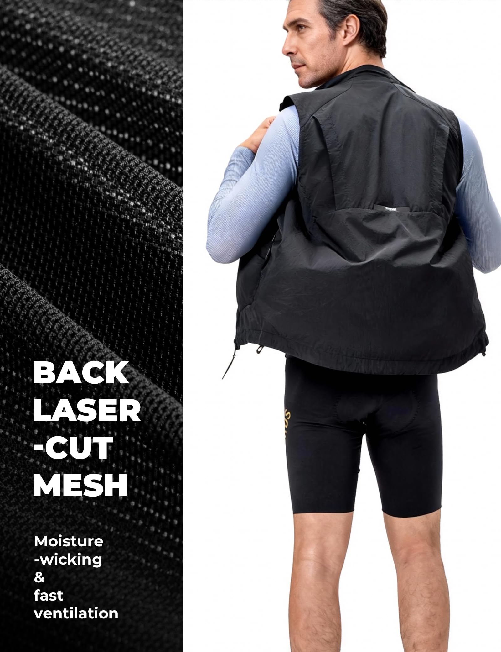 ROCKBROS windproof cycling gilet detail