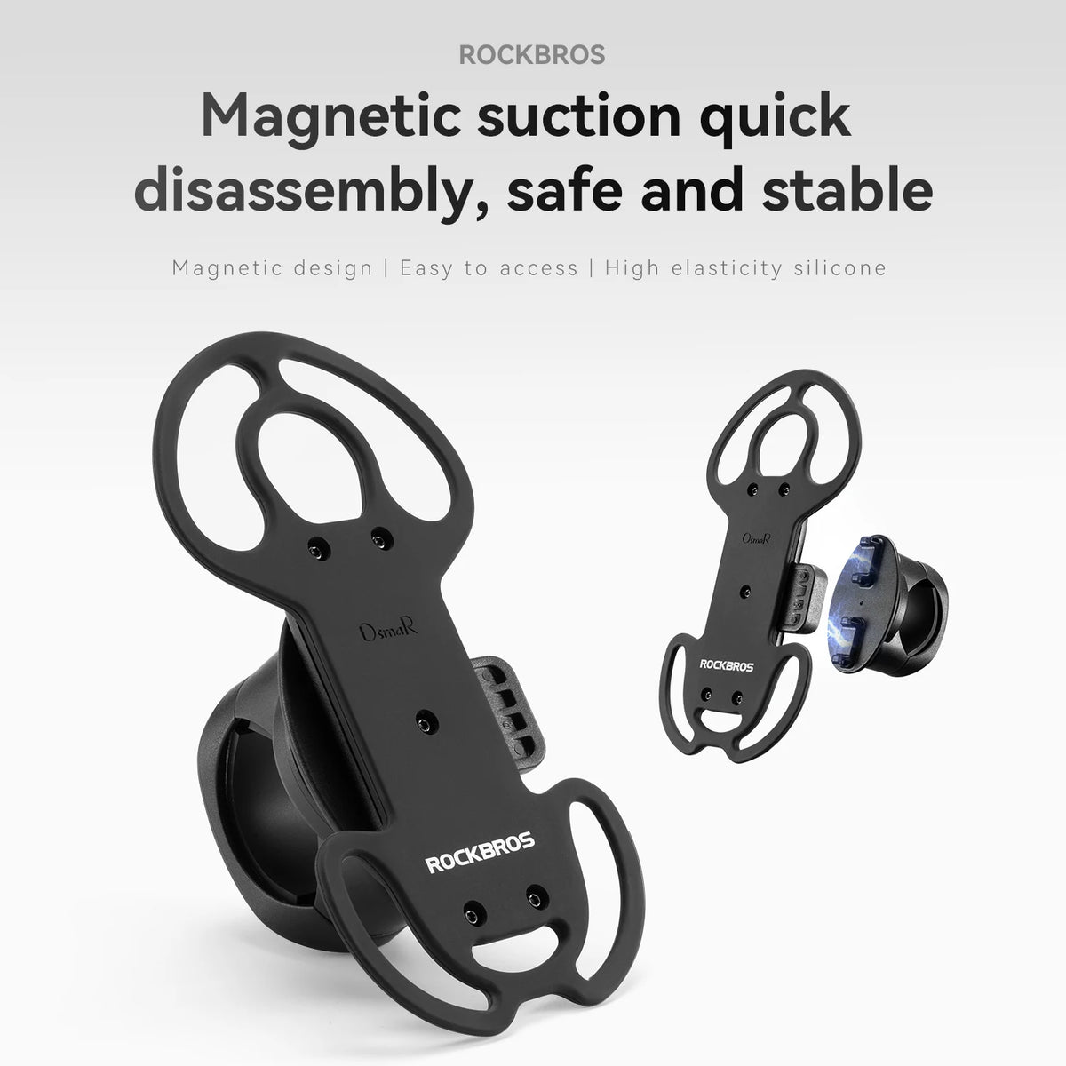 Magnetic bicycle phone mount detail
