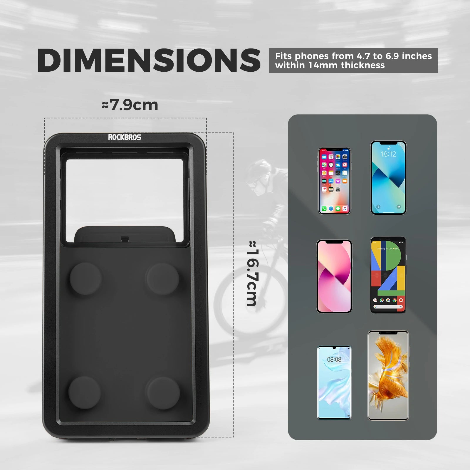 Magnetic Quick-Release Waterproof Bike Phone Mount#color_black