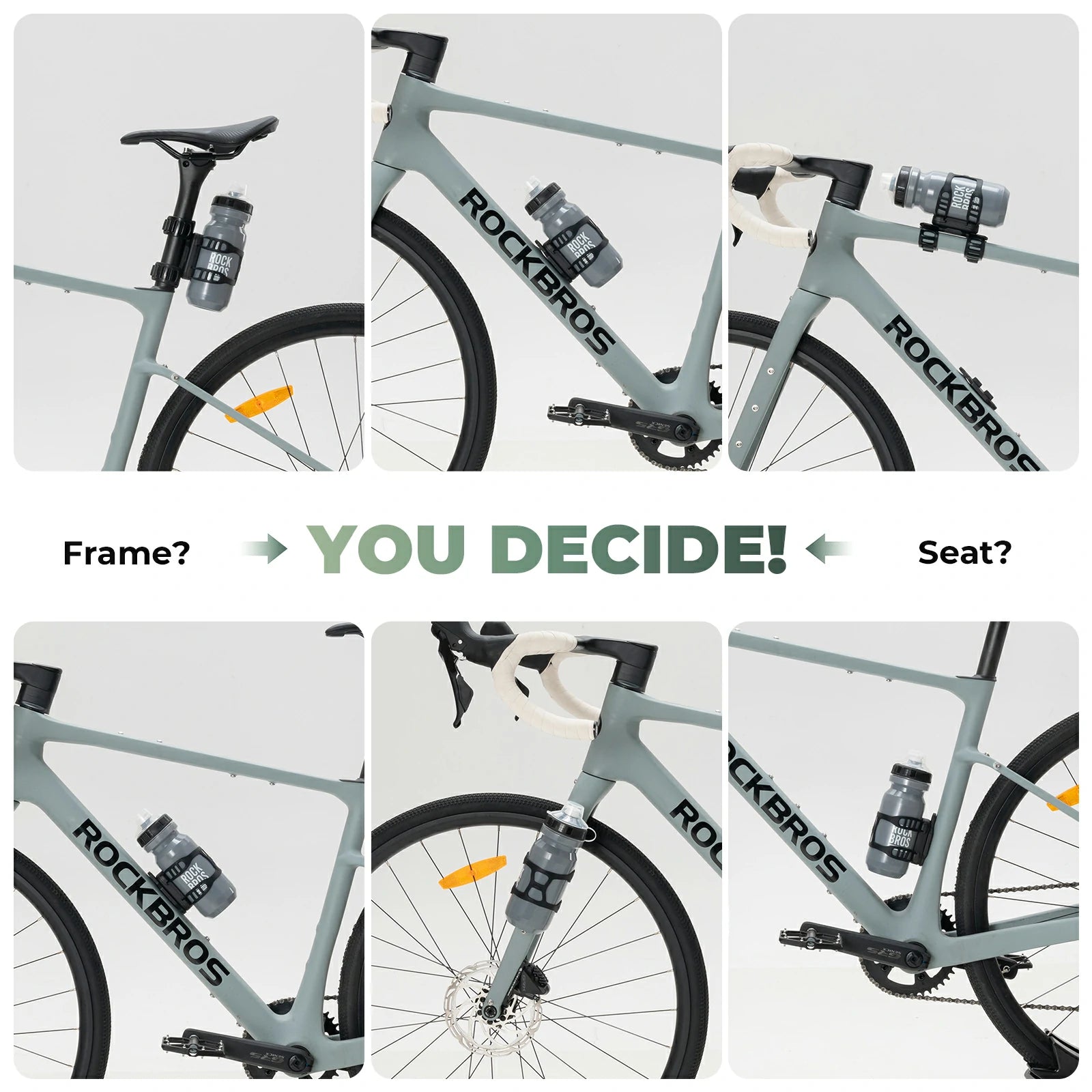 ROCKBROS magnetic strap-type bike water bottle cage, offering secure and quick access with an innovative magnetic attachment system.