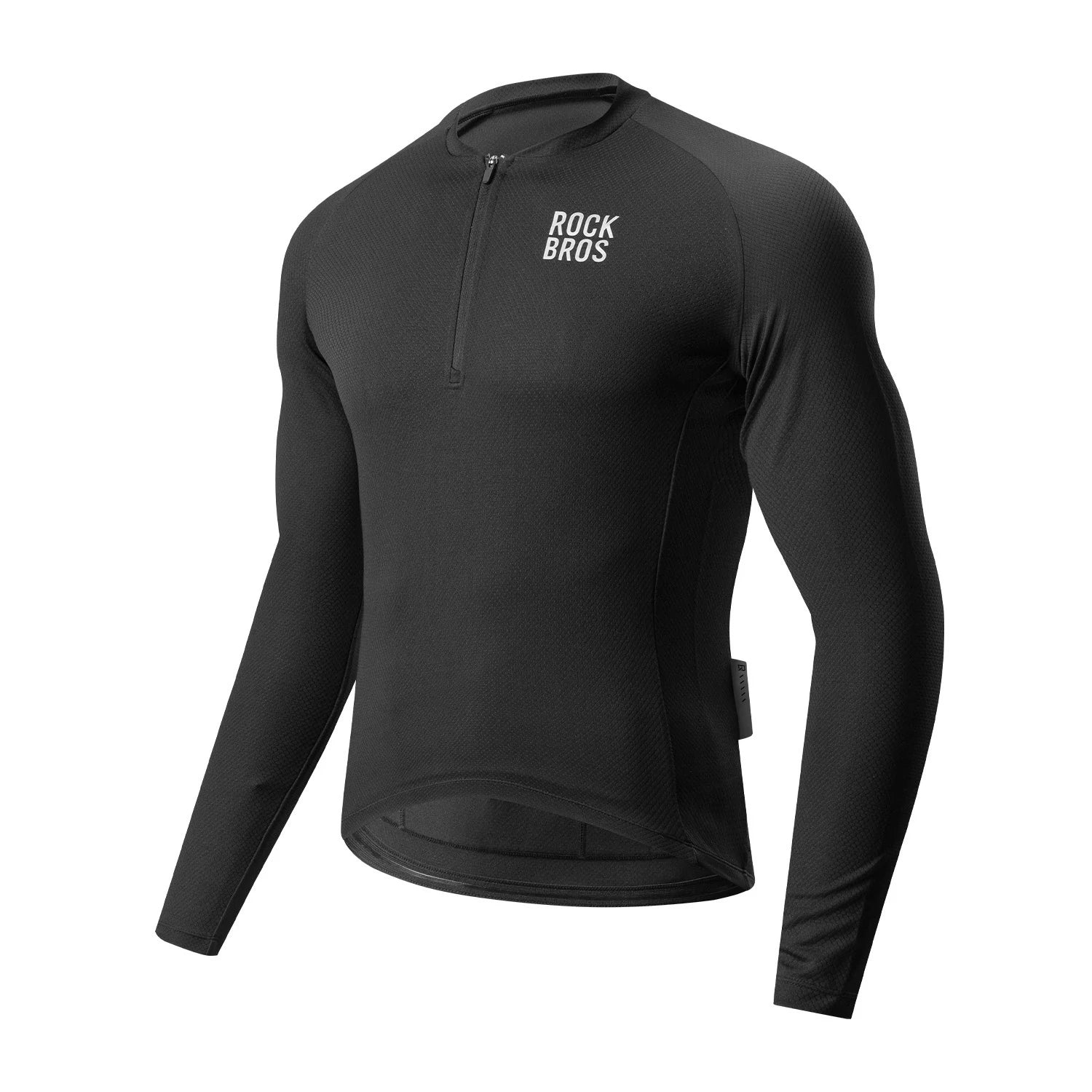 Men’s Lightweight Long Sleeve Cycling Top for Commuting#Color_Black