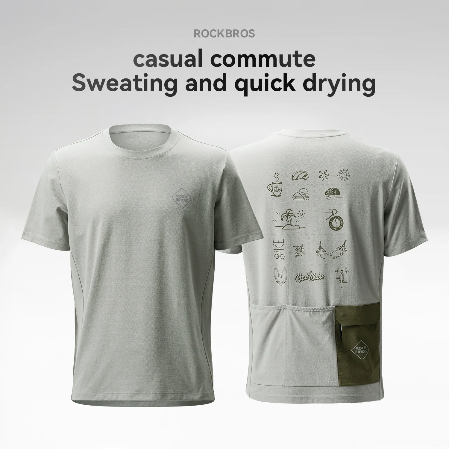 Men's Casual Cycling Jersey with Mesh Panels & Rear Pockets