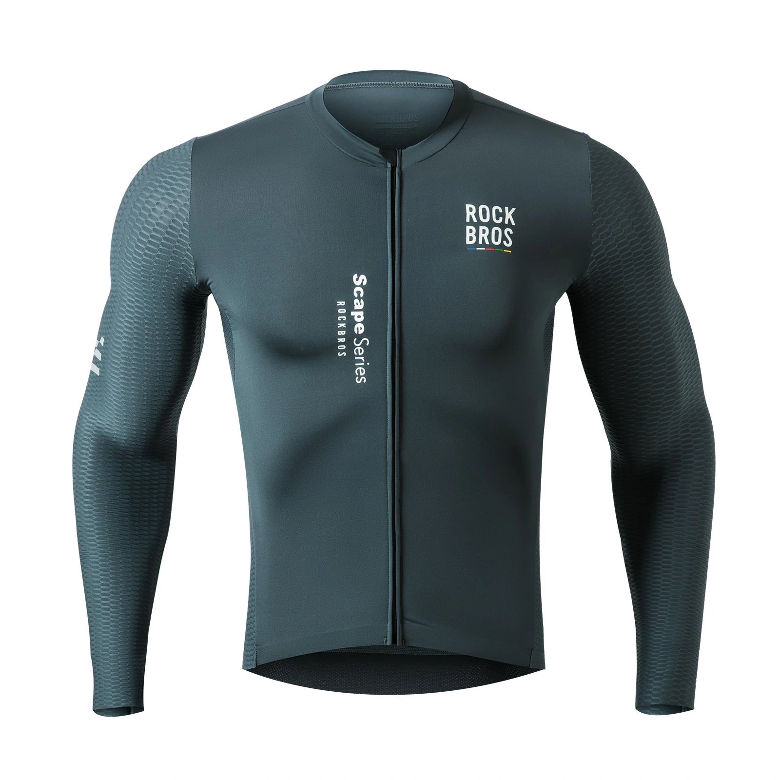 ROCKBROS mens cycling jersey long sleeve charcoal grey