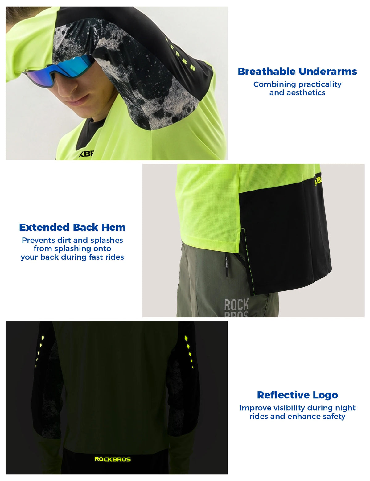 Men's Long Sleeve MTB Jersey with Breathable Fabric & Drop Tail