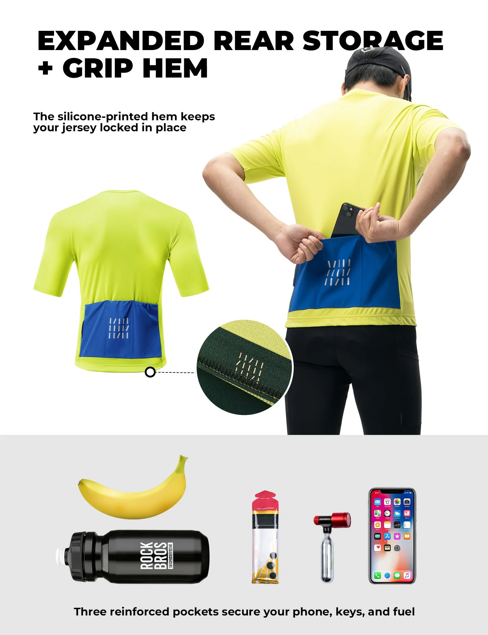 ROCKBROS mens short sleeve cycling jersey half zip
