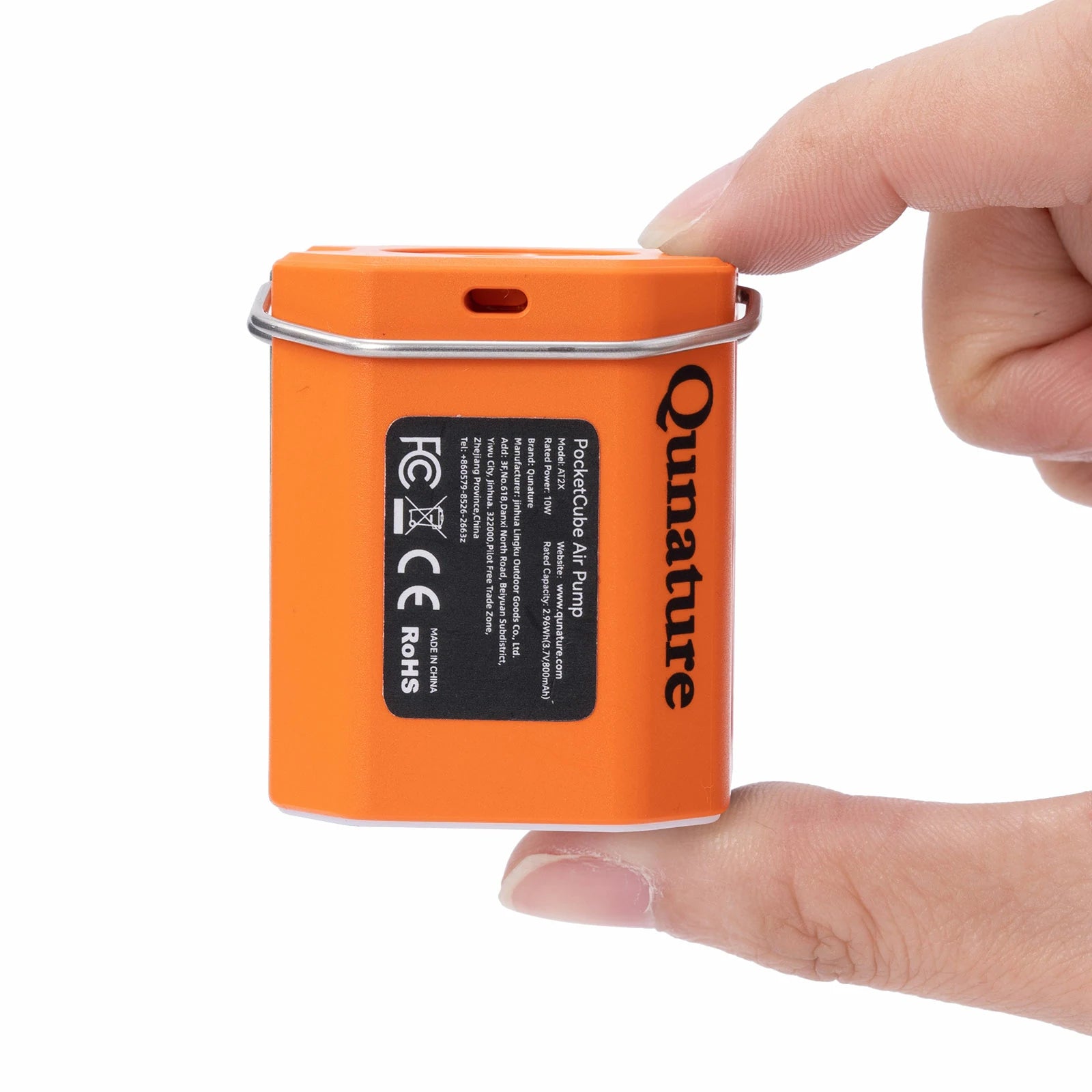 Orange ultralight electric air pump for camping and outdoor use#color_Orange