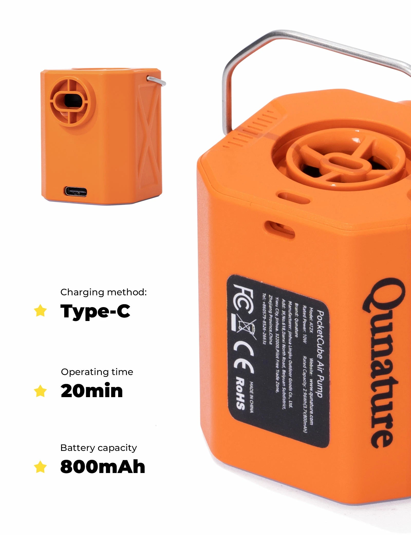 ultralight electric air pump for camping and outdoor use