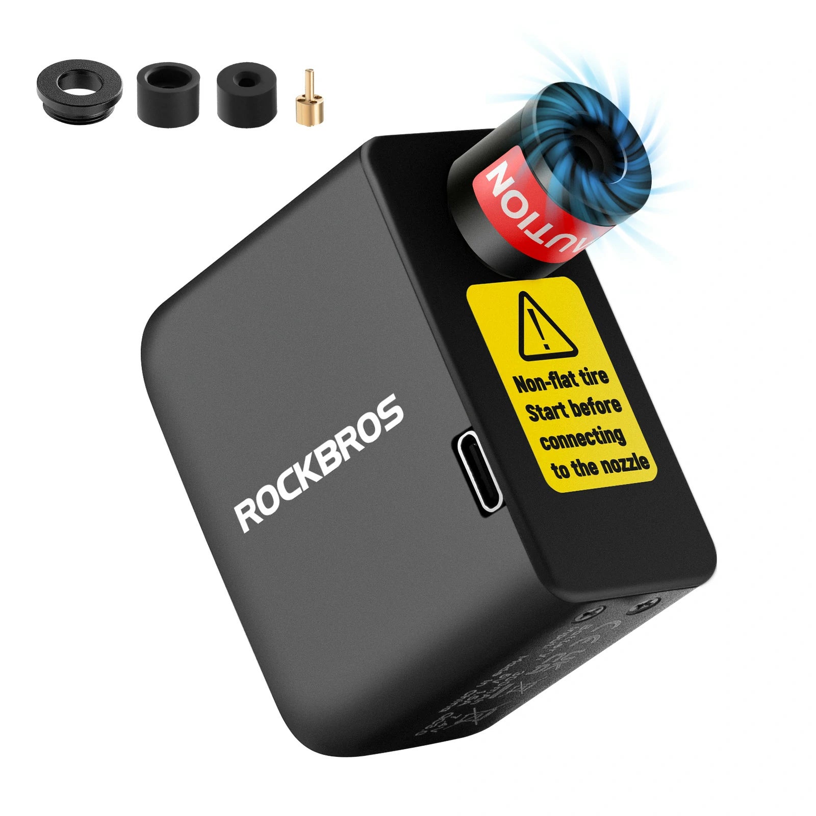 Portable electric bike pump with accessories