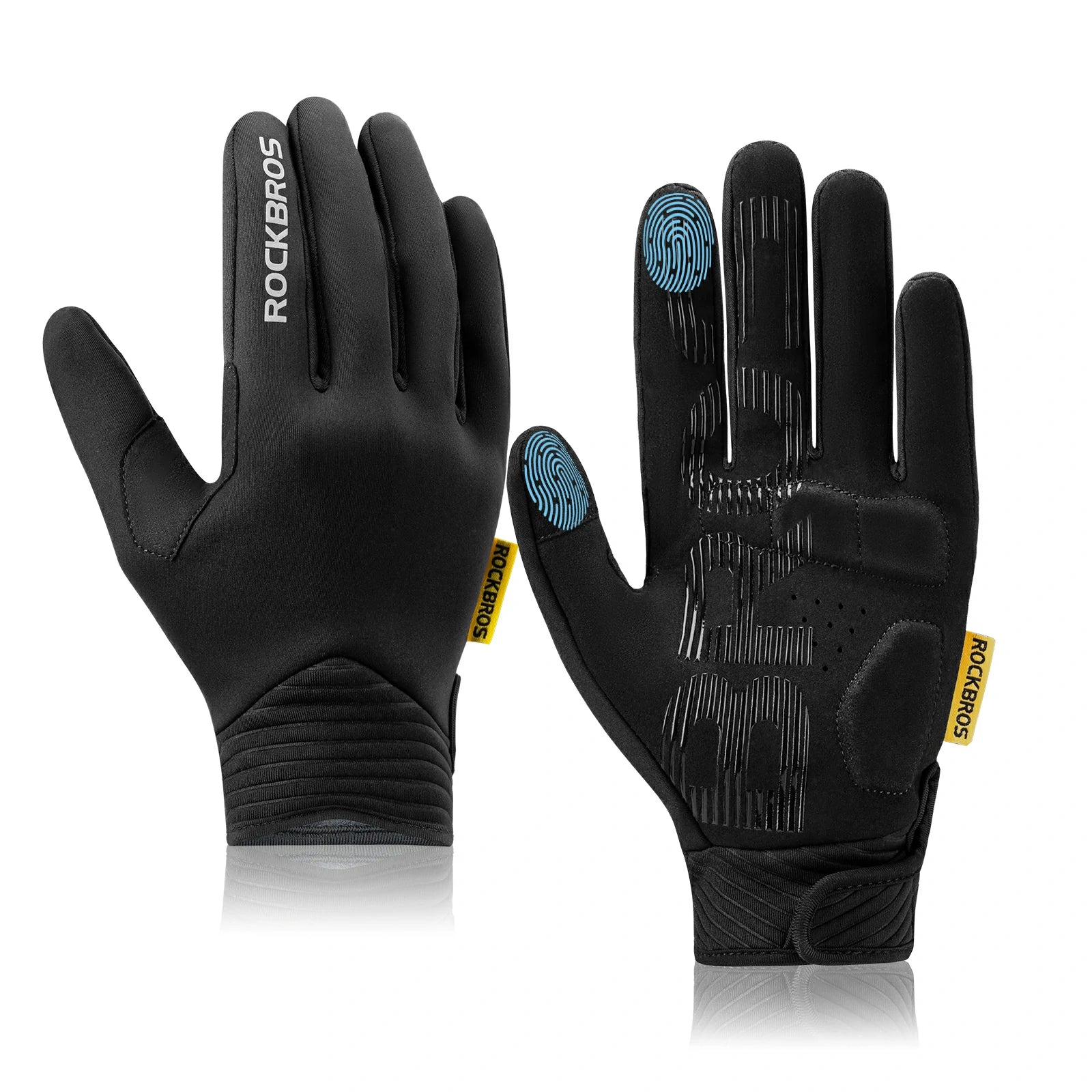 MTB full finger cycling gloves with water-resistant material, touchscreen fingertips, and anti-slip grip for outdoor riding