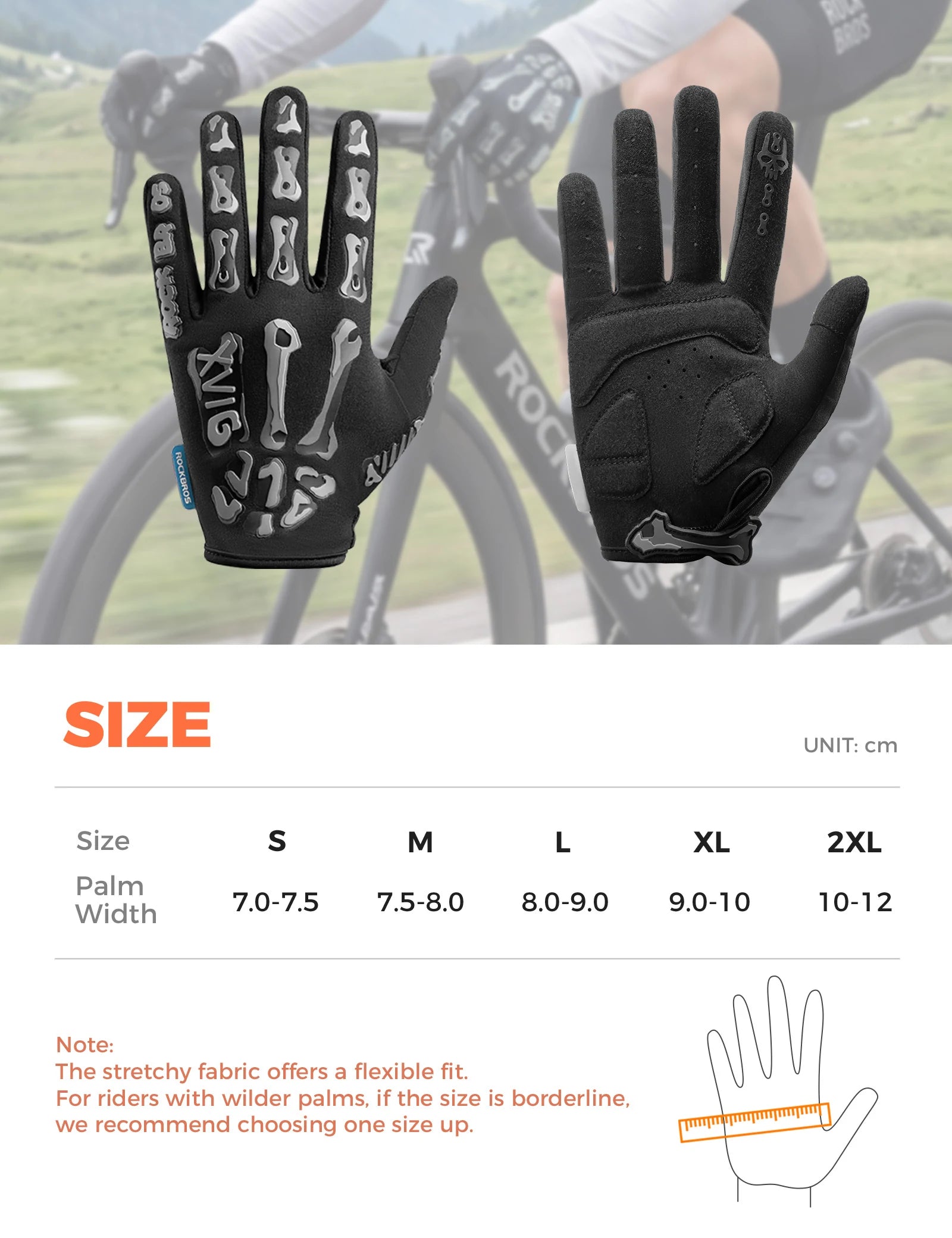 Cycling Gloves with Padded Palms & Touchscreen Fingers