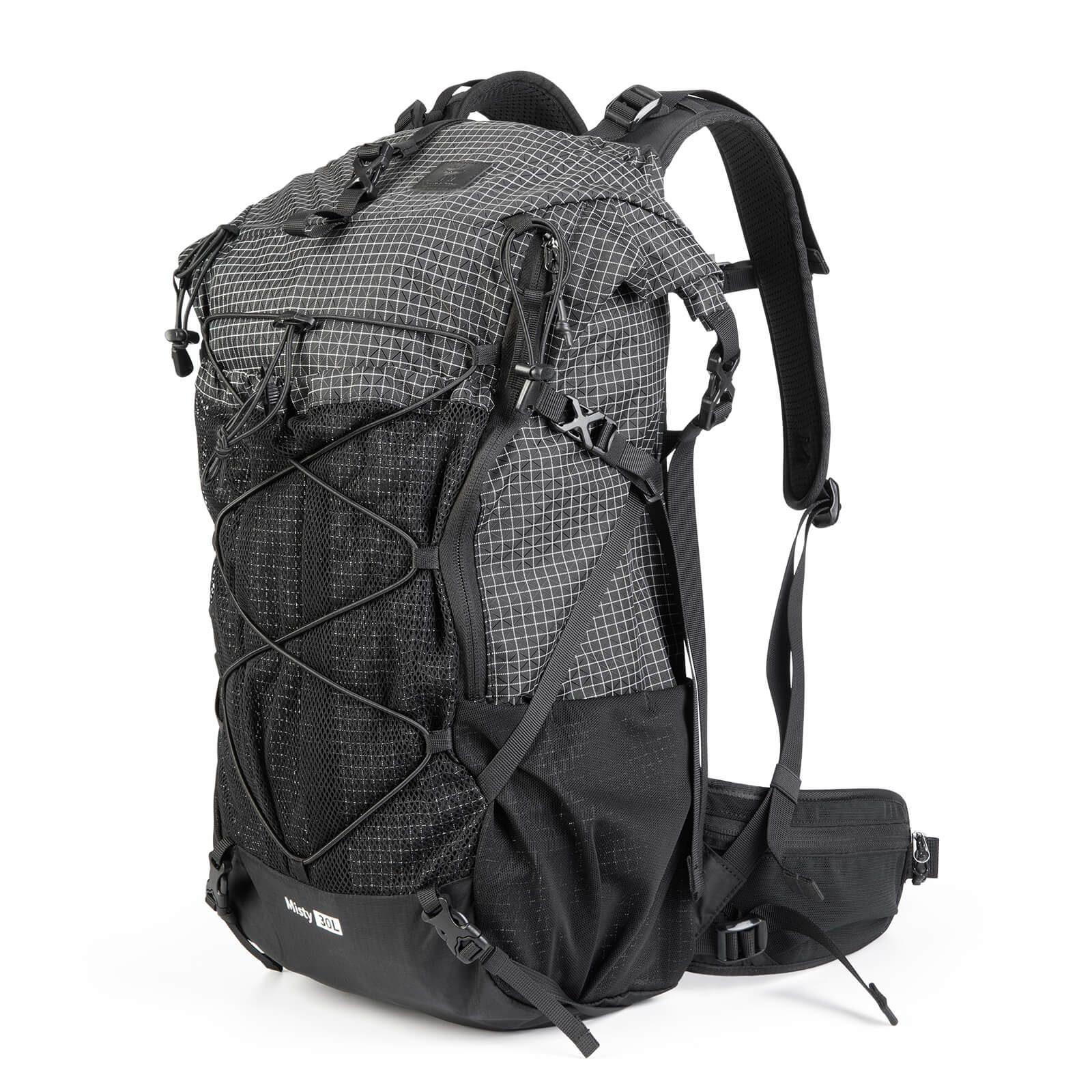 Qunature lightweight hiking backpack designed for outdoor adventures, offering comfort, durability, and practical storage options. #Color_Black