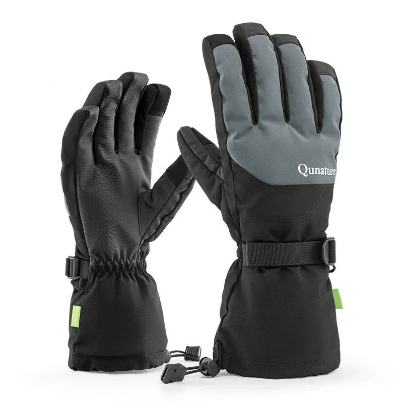 Pair of black and gray gloves with a visible brand logo on a white background#Color_Gray