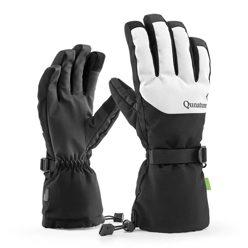 Black and white gloves with a brand logo on a white background#Color_White