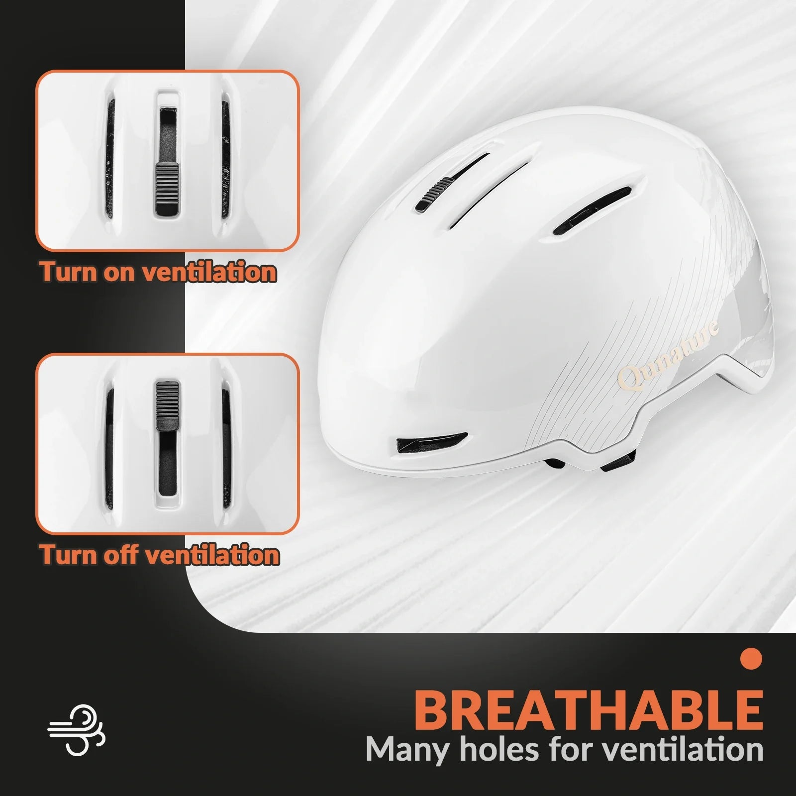 White helmet with ventilation system illustration on a white background#Color_White