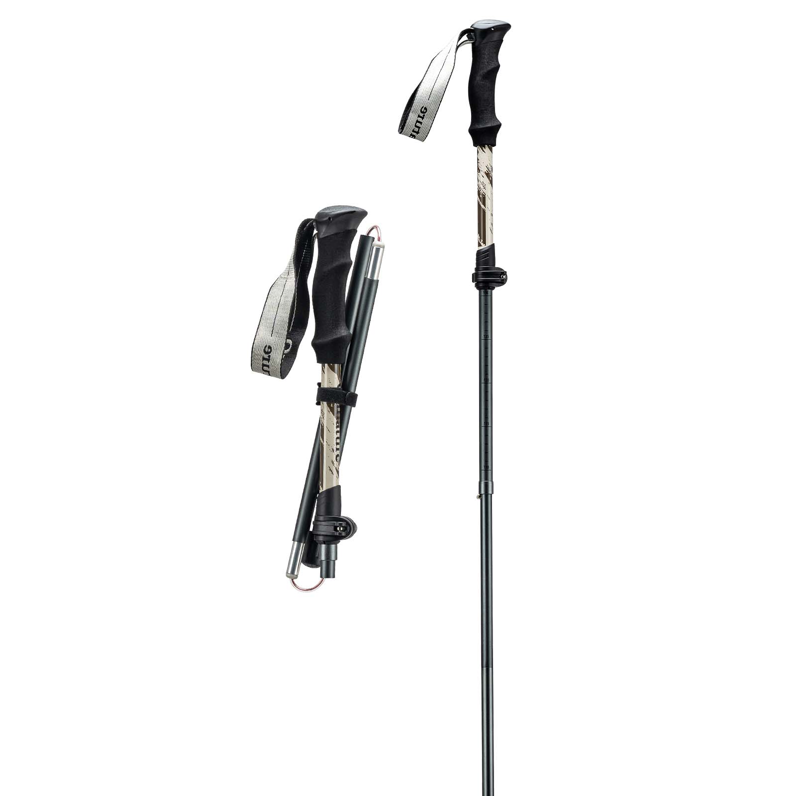 Qunature lightweight foldable trekking poles adjustable from 110 to 130cm, ideal for hiking, walking, and mountain adventures. #Color_Brown