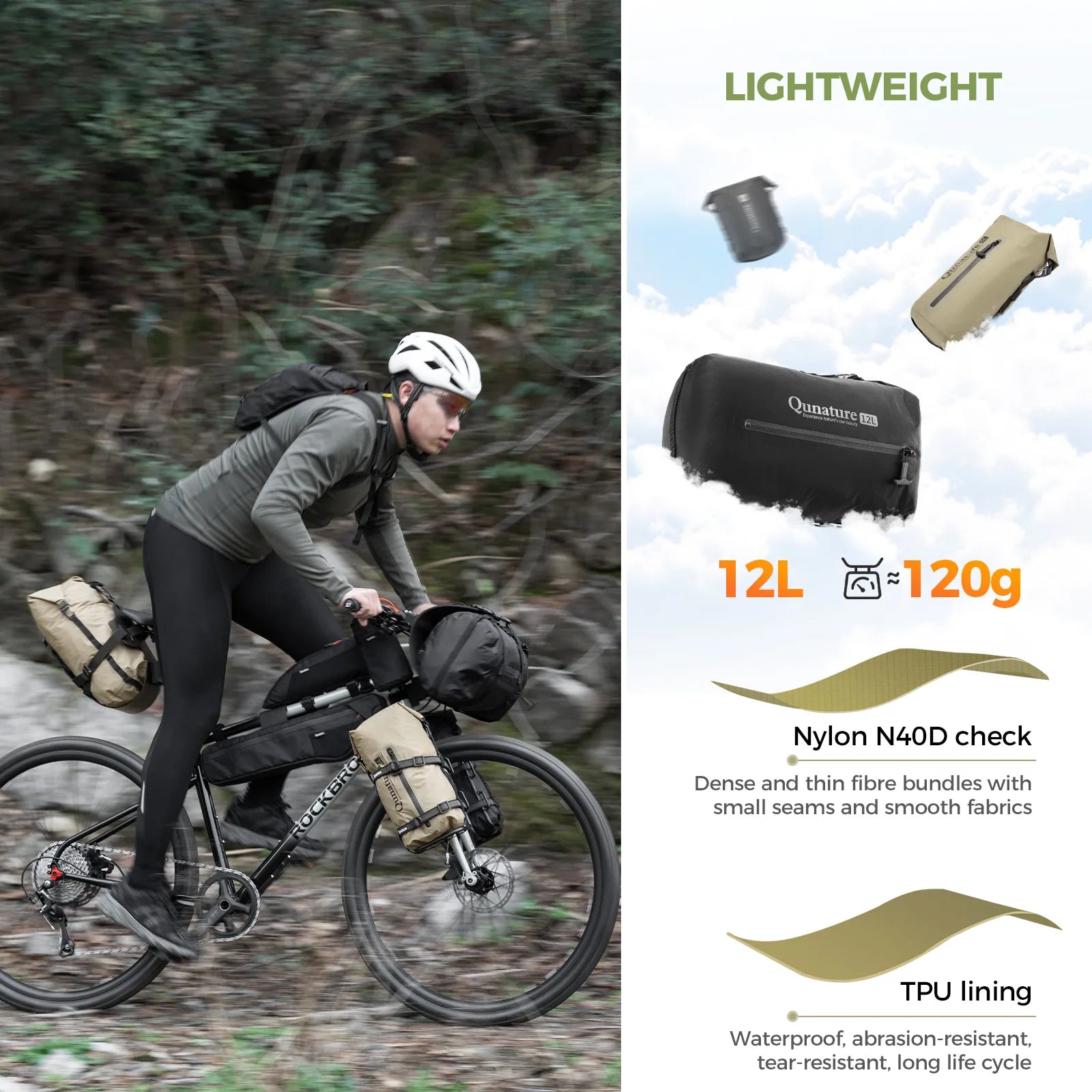 This waterproof compression bag is very lightweight only 120g