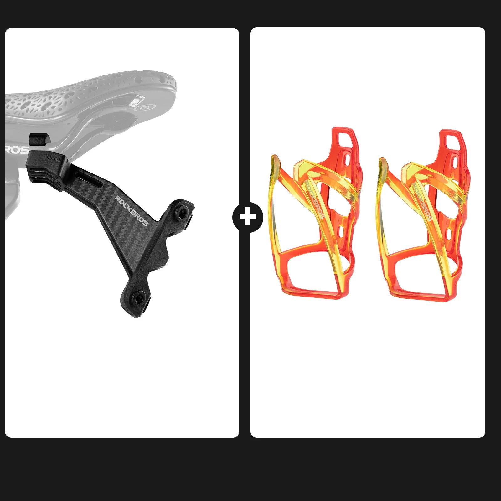 Rear Saddle Bottle Cage Set for Dual Hydration Setup#Color_Red Yellow