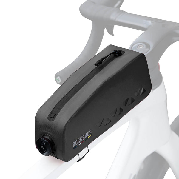 road to sky 100% waterproof bike frame bag model as-142 with secure storage #Color_Black
