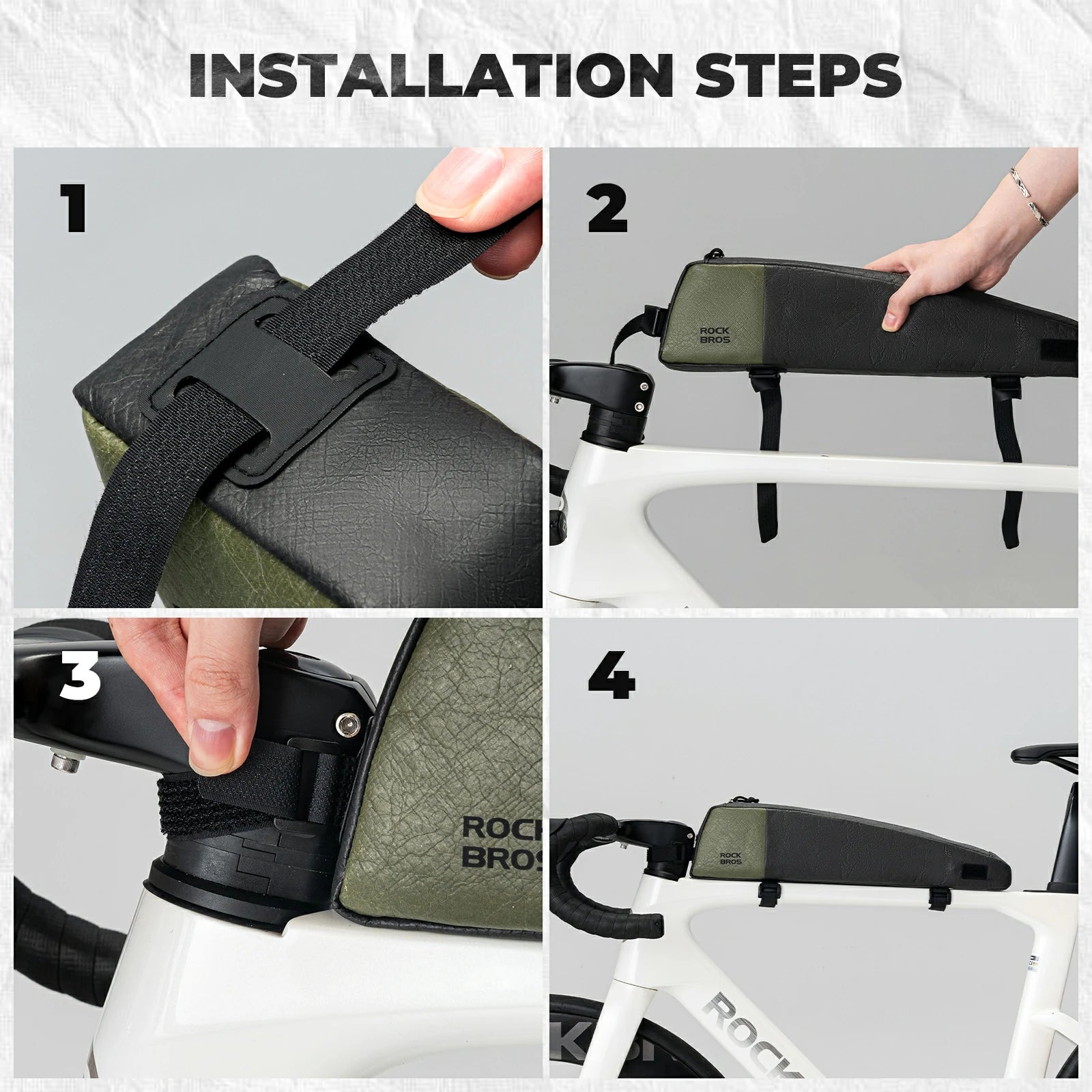 rockbros extended 0.9 l top-tube frame bag