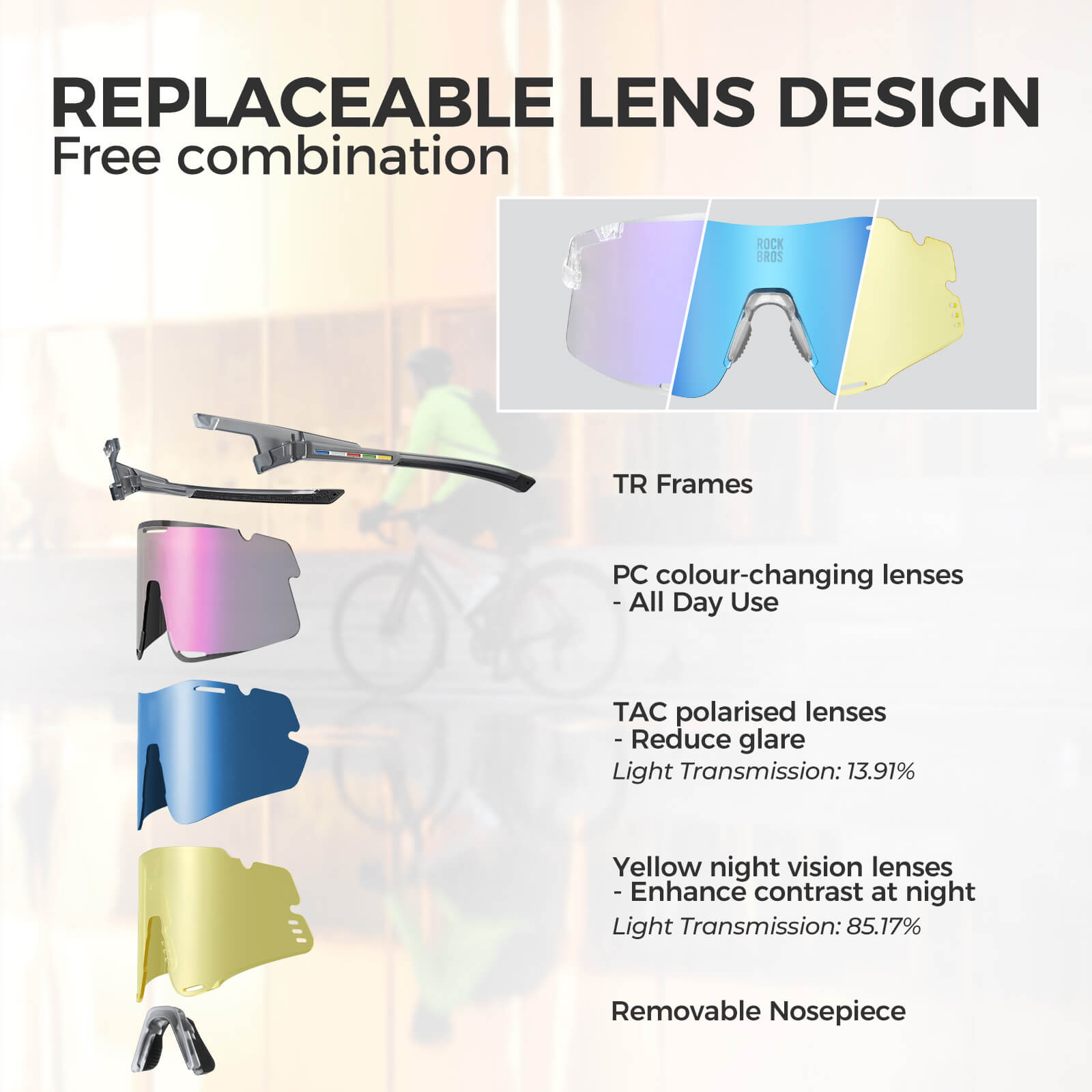 road to sky boundless photochromic cycling sunglasses with uv400 protection #Color_Purple